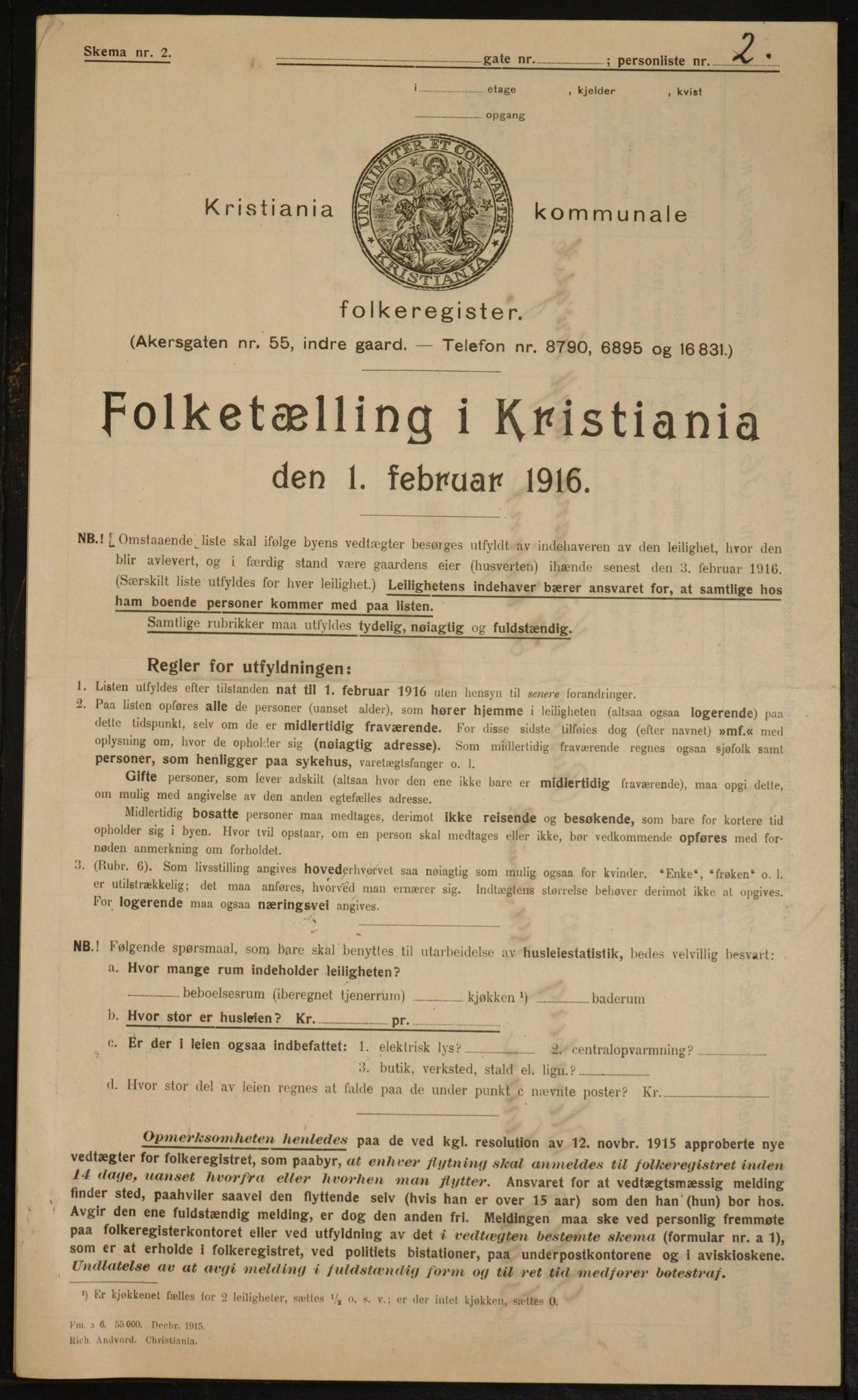 OBA, Municipal Census 1916 for Kristiania, 1916, p. 117498