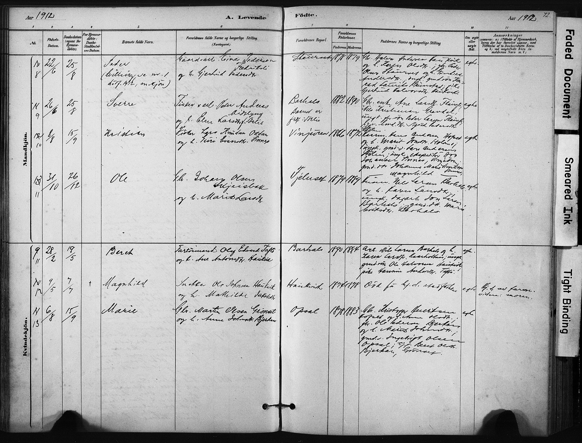 Ministerialprotokoller, klokkerbøker og fødselsregistre - Sør-Trøndelag, AV/SAT-A-1456/631/L0512: Parish register (official) no. 631A01, 1879-1912, p. 72