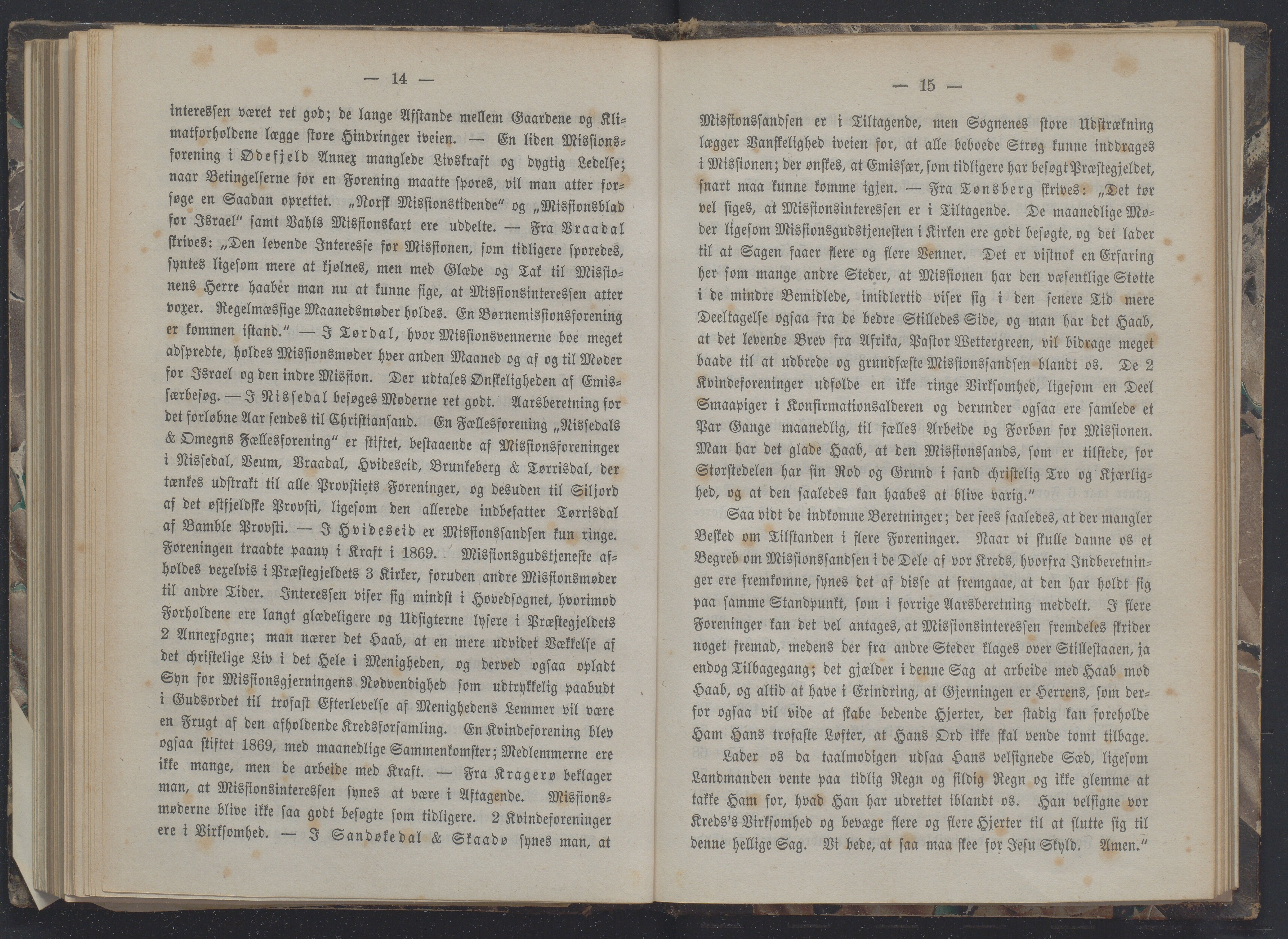 Det Norske Misjonsselskap - hovedadministrasjonen, VID/MA-A-1045/D/Db/Dba/L0337/0010: Beretninger, Bøker, Skrifter o.l   / Årsberetninger 29 , 1871, p. 14-15