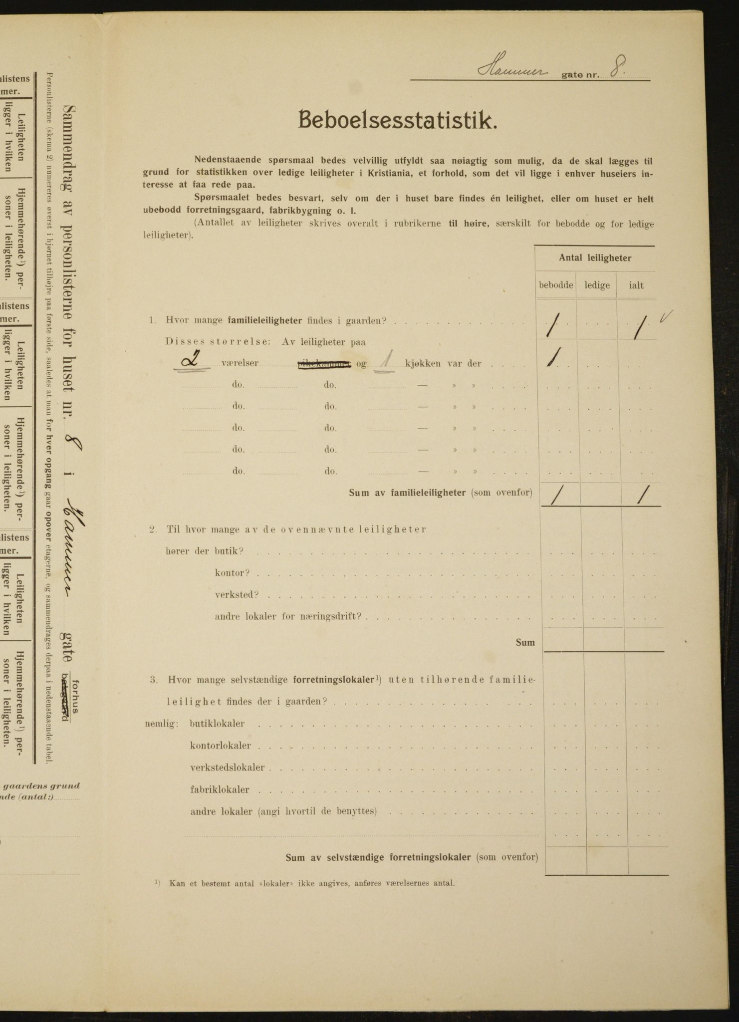 OBA, Municipal Census 1910 for Kristiania, 1910, p. 32214