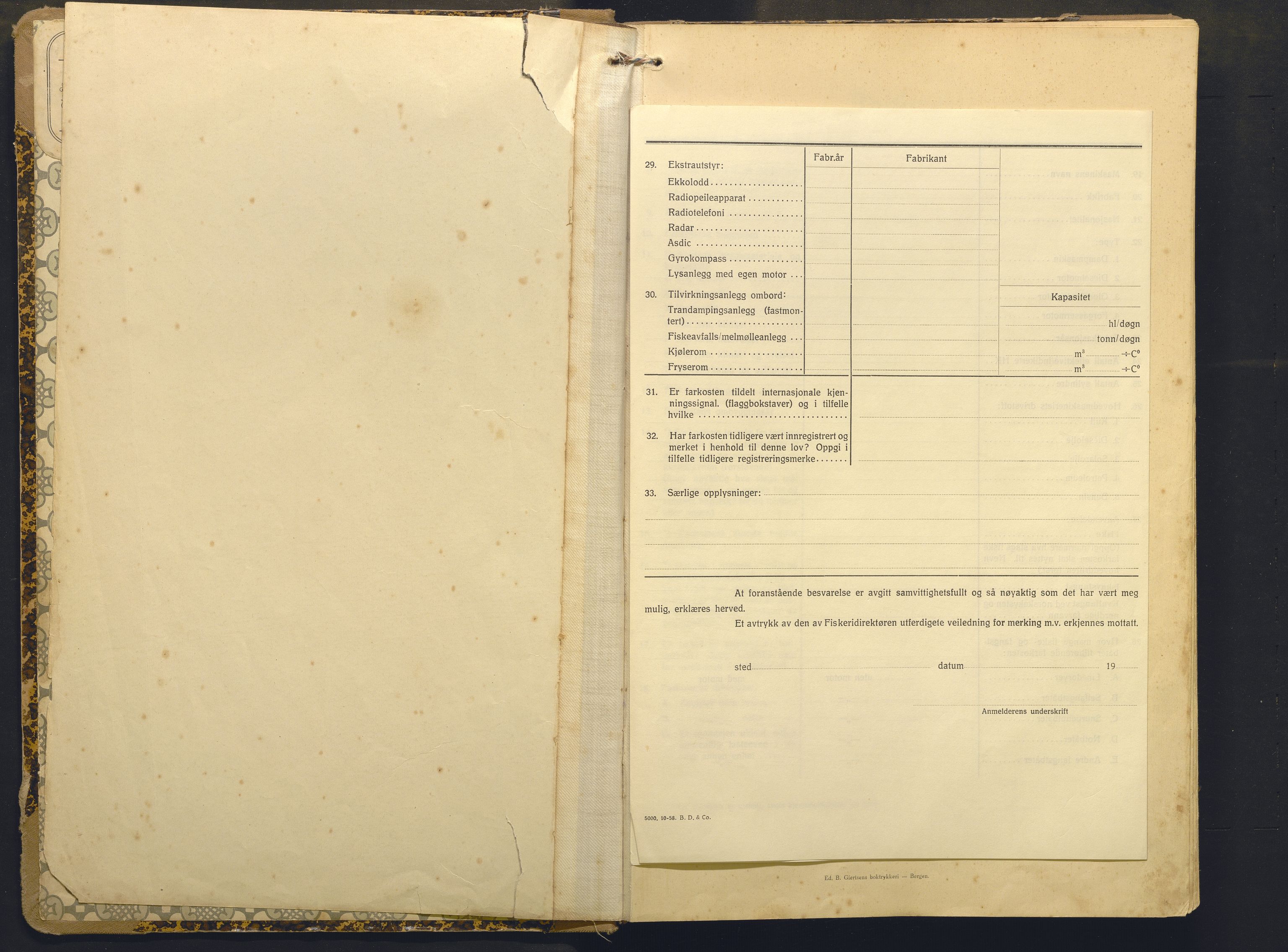 Fiskeridirektoratet - 1 Adm. ledelse - 13 Båtkontoret, AV/SAB-A-2003/I/Ia/Iai/L0075: 135.0928/1 Merkeprotokoll - Ogna, 1920-1963