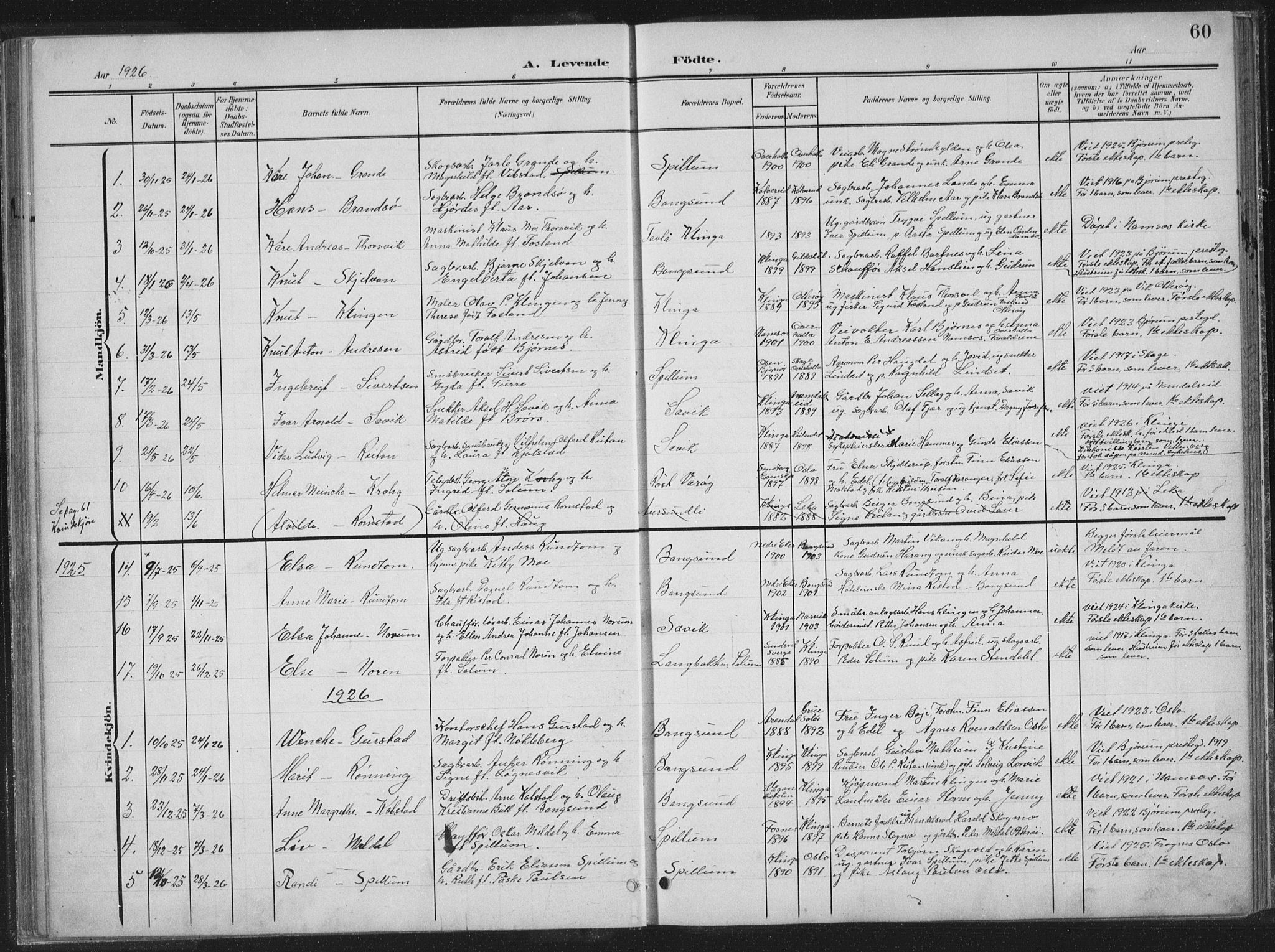 Ministerialprotokoller, klokkerbøker og fødselsregistre - Nord-Trøndelag, SAT/A-1458/770/L0591: Parish register (copy) no. 770C02, 1902-1940, p. 60