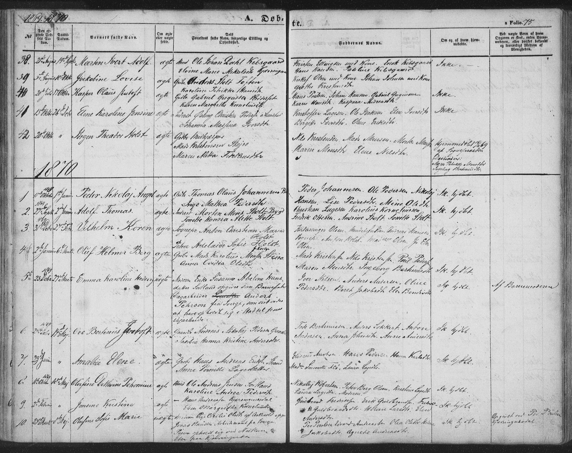Ministerialprotokoller, klokkerbøker og fødselsregistre - Nordland, SAT/A-1459/895/L1369: Parish register (official) no. 895A04, 1852-1872, p. 75