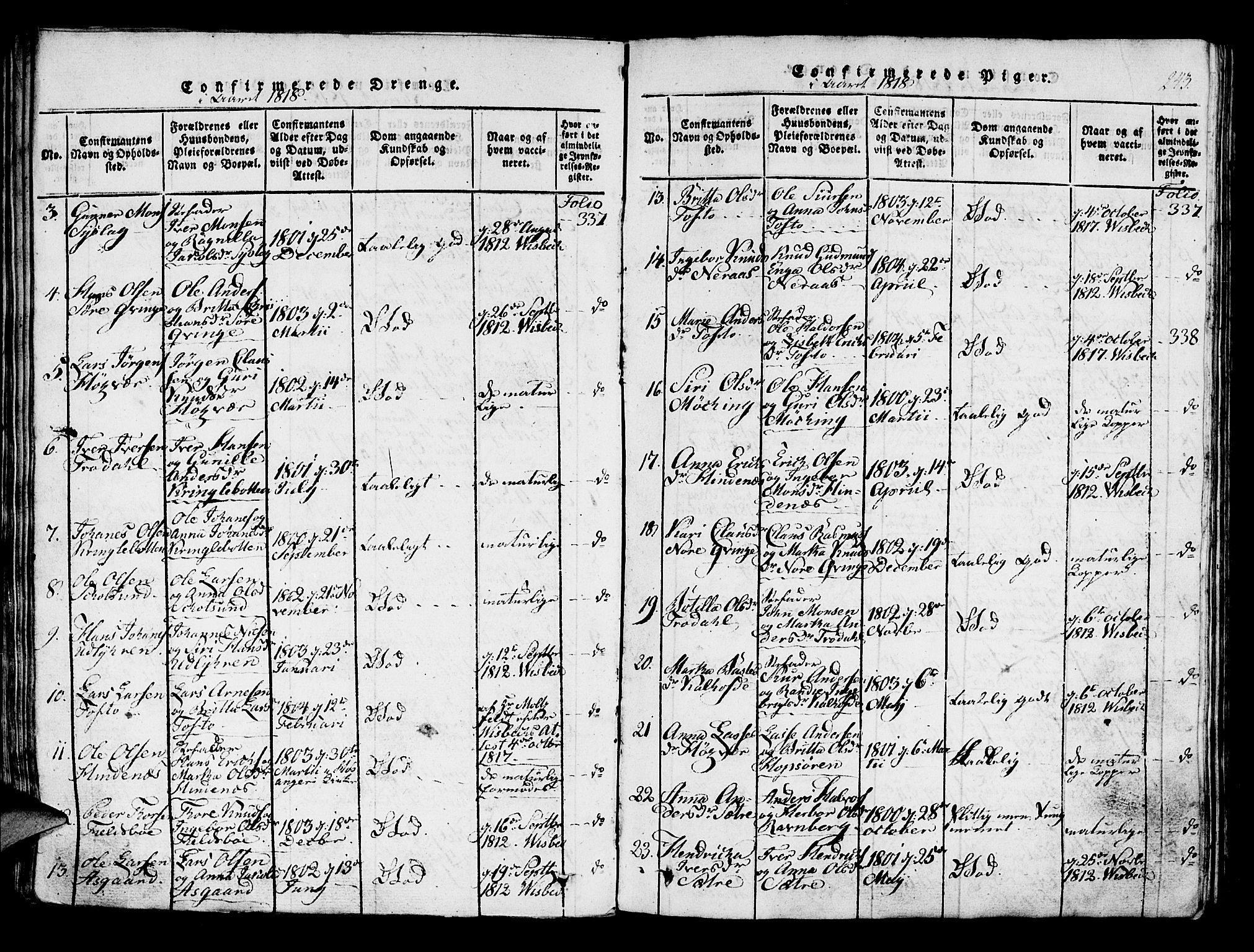 Lindås Sokneprestembete, AV/SAB-A-76701/H/Haa/Haaa/L0007: Parish register (official) no. A 7, 1816-1823, p. 244