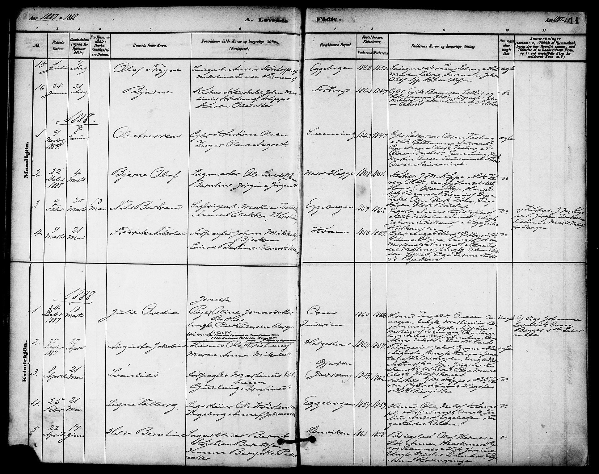 Ministerialprotokoller, klokkerbøker og fødselsregistre - Nord-Trøndelag, SAT/A-1458/740/L0378: Parish register (official) no. 740A01, 1881-1895, p. 14