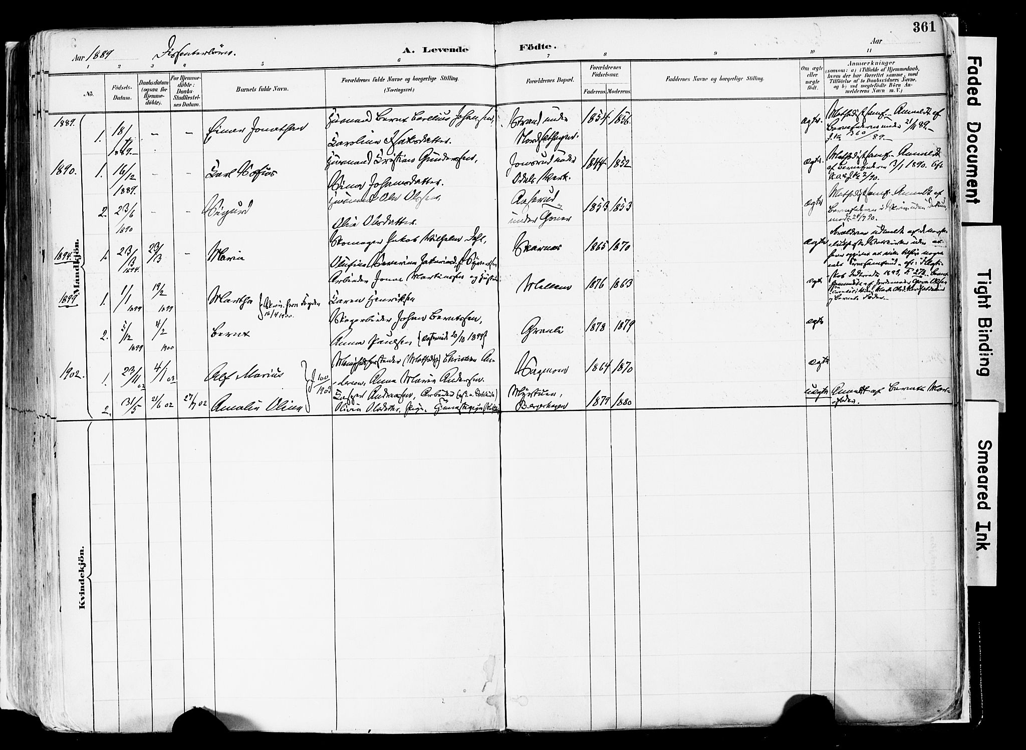 Sør-Odal prestekontor, AV/SAH-PREST-030/H/Ha/Haa/L0006: Parish register (official) no. 6, 1886-1931, p. 361