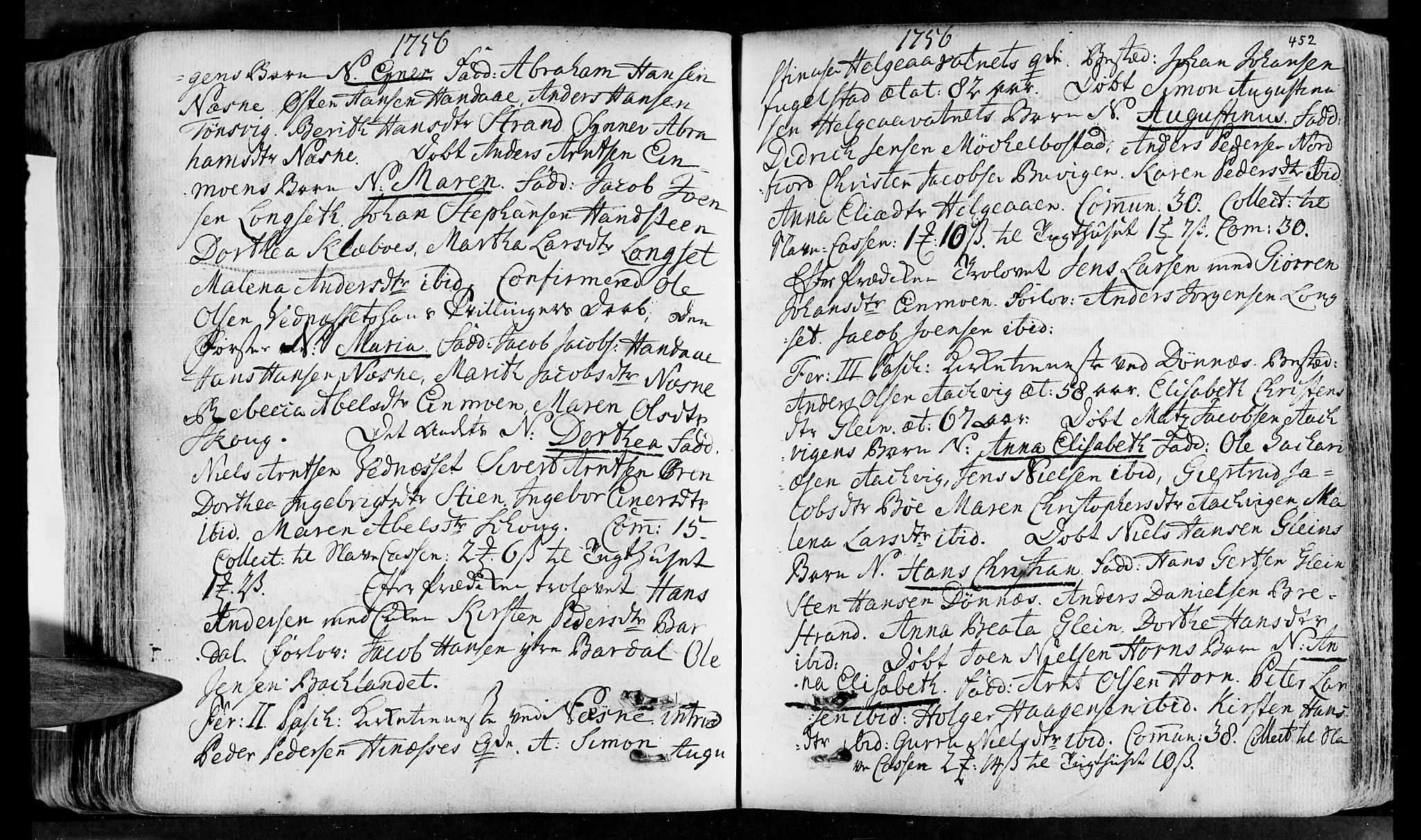 Ministerialprotokoller, klokkerbøker og fødselsregistre - Nordland, AV/SAT-A-1459/838/L0543: Parish register (official) no. 838A02, 1738-1769, p. 451-452