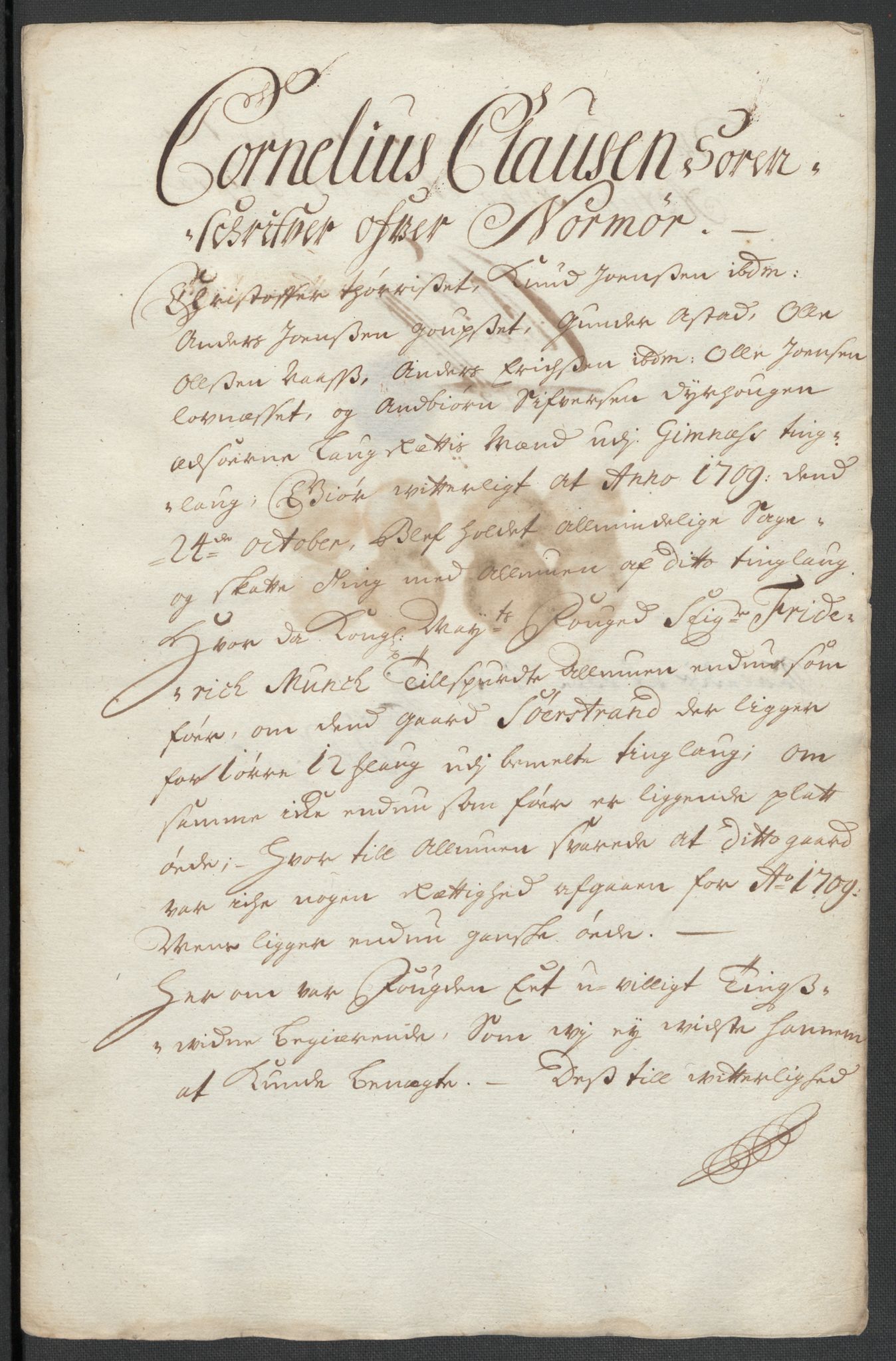 Rentekammeret inntil 1814, Reviderte regnskaper, Fogderegnskap, RA/EA-4092/R56/L3744: Fogderegnskap Nordmøre, 1709-1710, p. 143