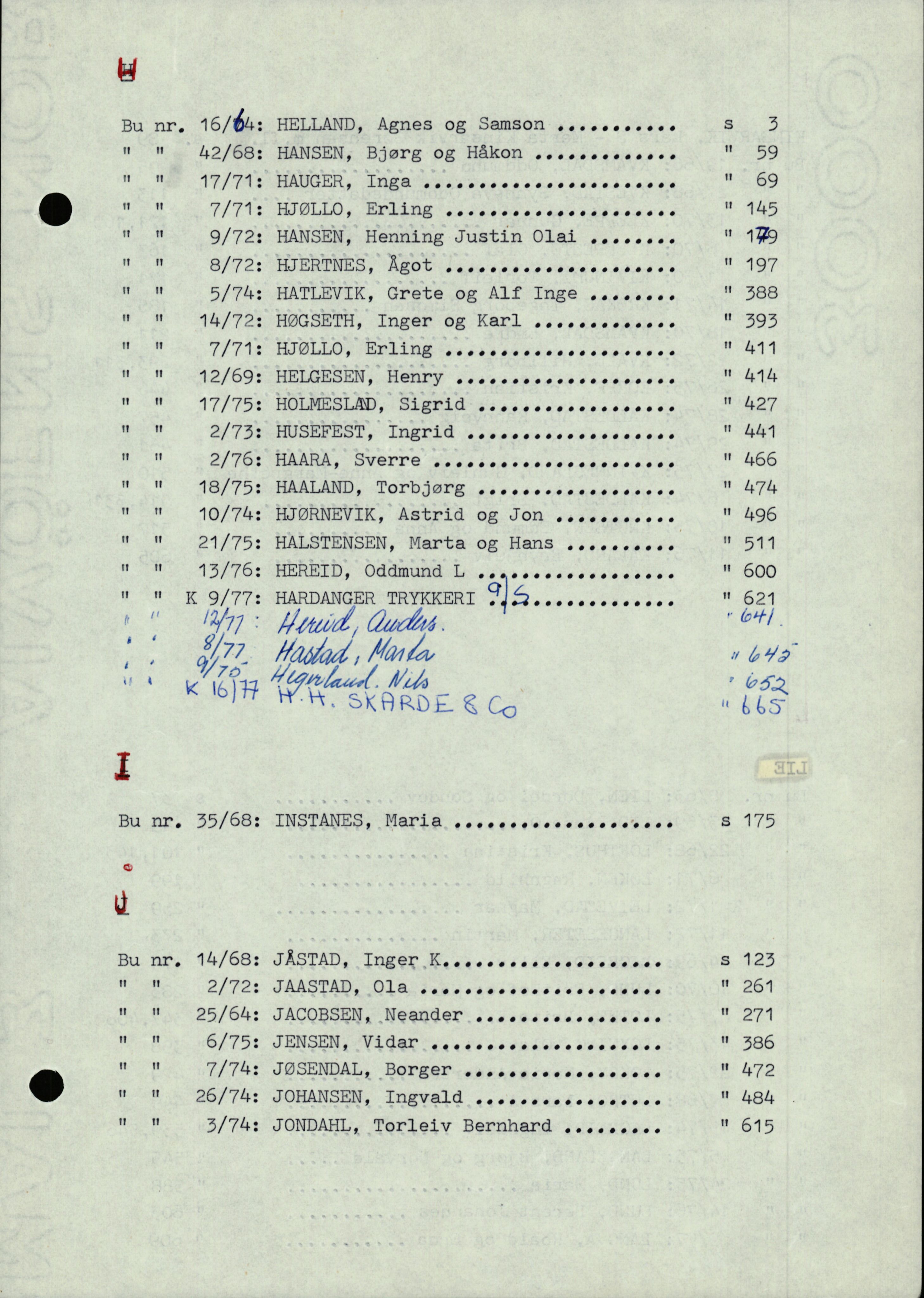 Hardanger sorenskriver, AV/SAB-A-2101/H/Hb/L0006: Skifteutlodningsprotokoll, 1971-1978