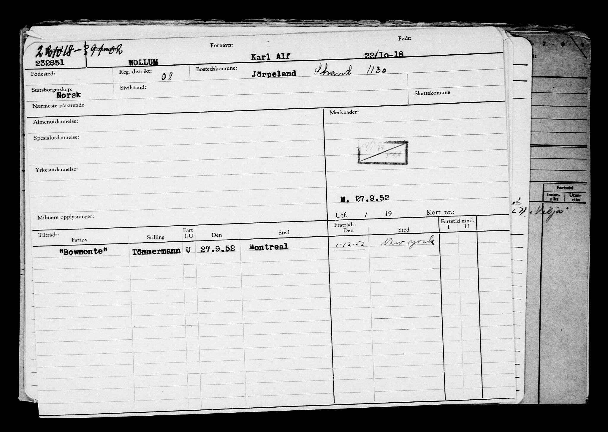 Direktoratet for sjømenn, AV/RA-S-3545/G/Gb/L0163: Hovedkort, 1918, p. 467