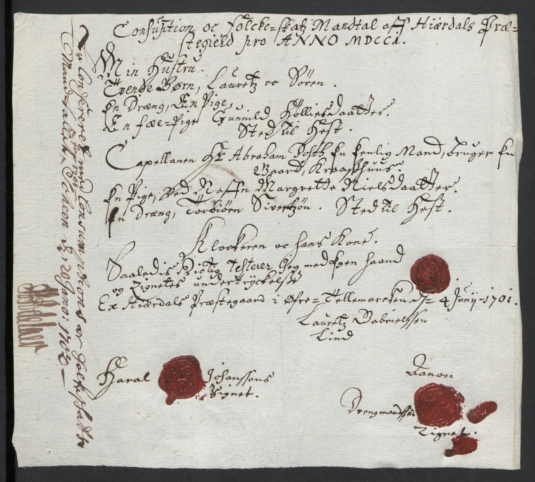 Rentekammeret inntil 1814, Reviderte regnskaper, Fogderegnskap, AV/RA-EA-4092/R36/L2105: Fogderegnskap Øvre og Nedre Telemark og Bamble, 1701, p. 126