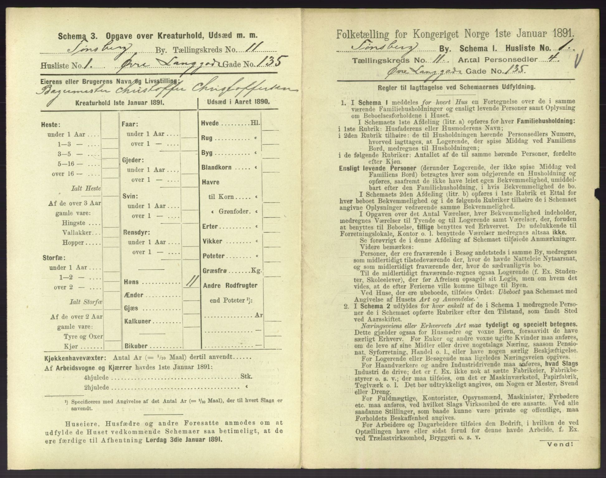 RA, 1891 census for 0705 Tønsberg, 1891, p. 432