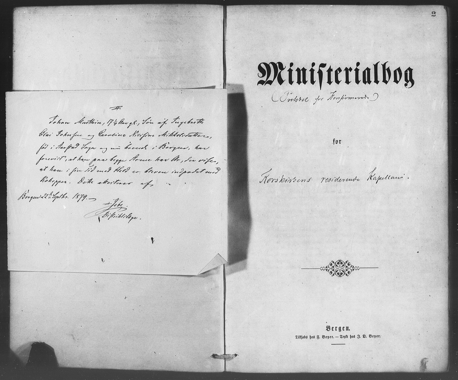 Korskirken sokneprestembete, SAB/A-76101/H/Haa/L0070: Curate's parish register no. A 5, 1869-1885, p. 2