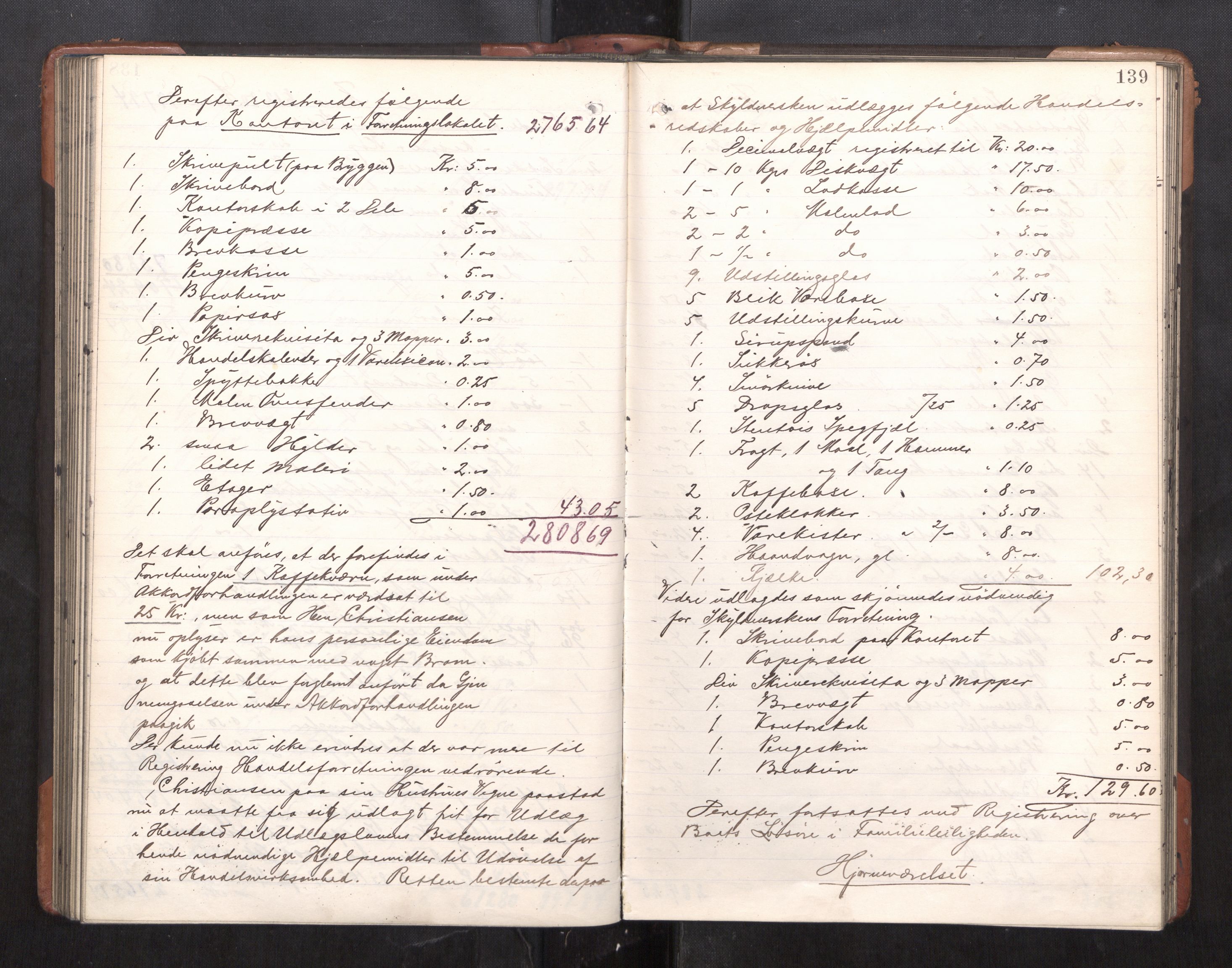 Trondheim byfogd, AV/SAT-A-0003/1/3/3C/L0025: Skifteregistreringsprotokoll - 24/1-14/7. (u/ register), 1906-1909, p. 139