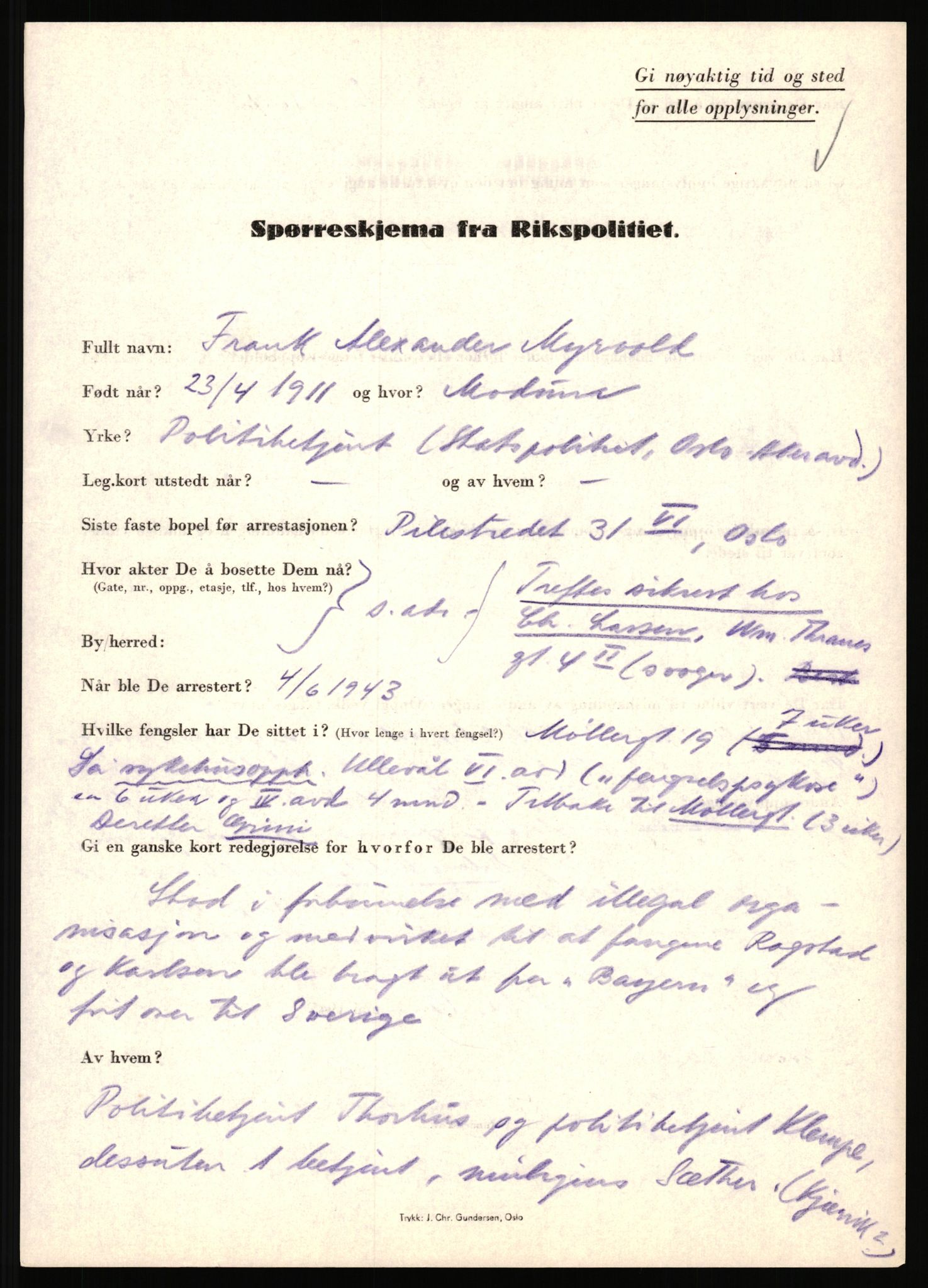 Rikspolitisjefen, AV/RA-S-1560/L/L0012: Mogensen, Øivind - Noraas, Lars, 1940-1945, p. 278