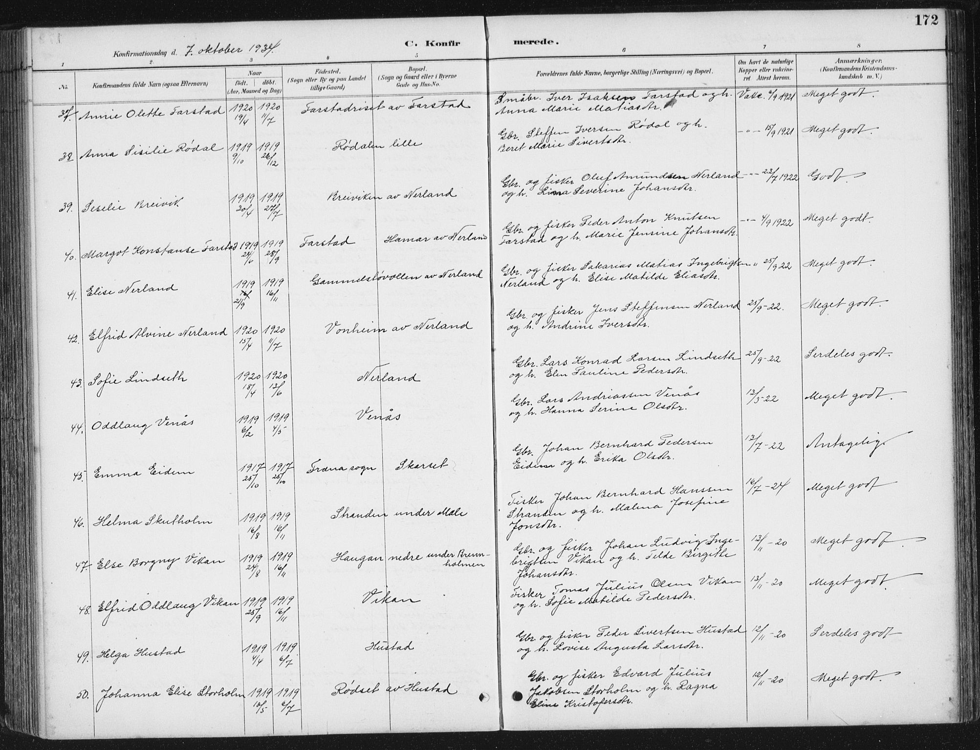 Ministerialprotokoller, klokkerbøker og fødselsregistre - Møre og Romsdal, SAT/A-1454/567/L0783: Parish register (copy) no. 567C03, 1887-1903, p. 172