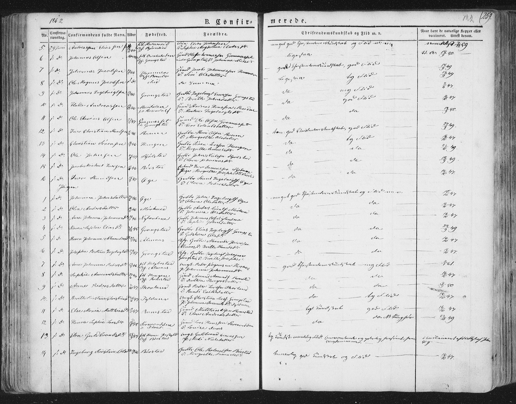 Ministerialprotokoller, klokkerbøker og fødselsregistre - Nord-Trøndelag, SAT/A-1458/758/L0513: Parish register (official) no. 758A02 /1, 1839-1868, p. 122