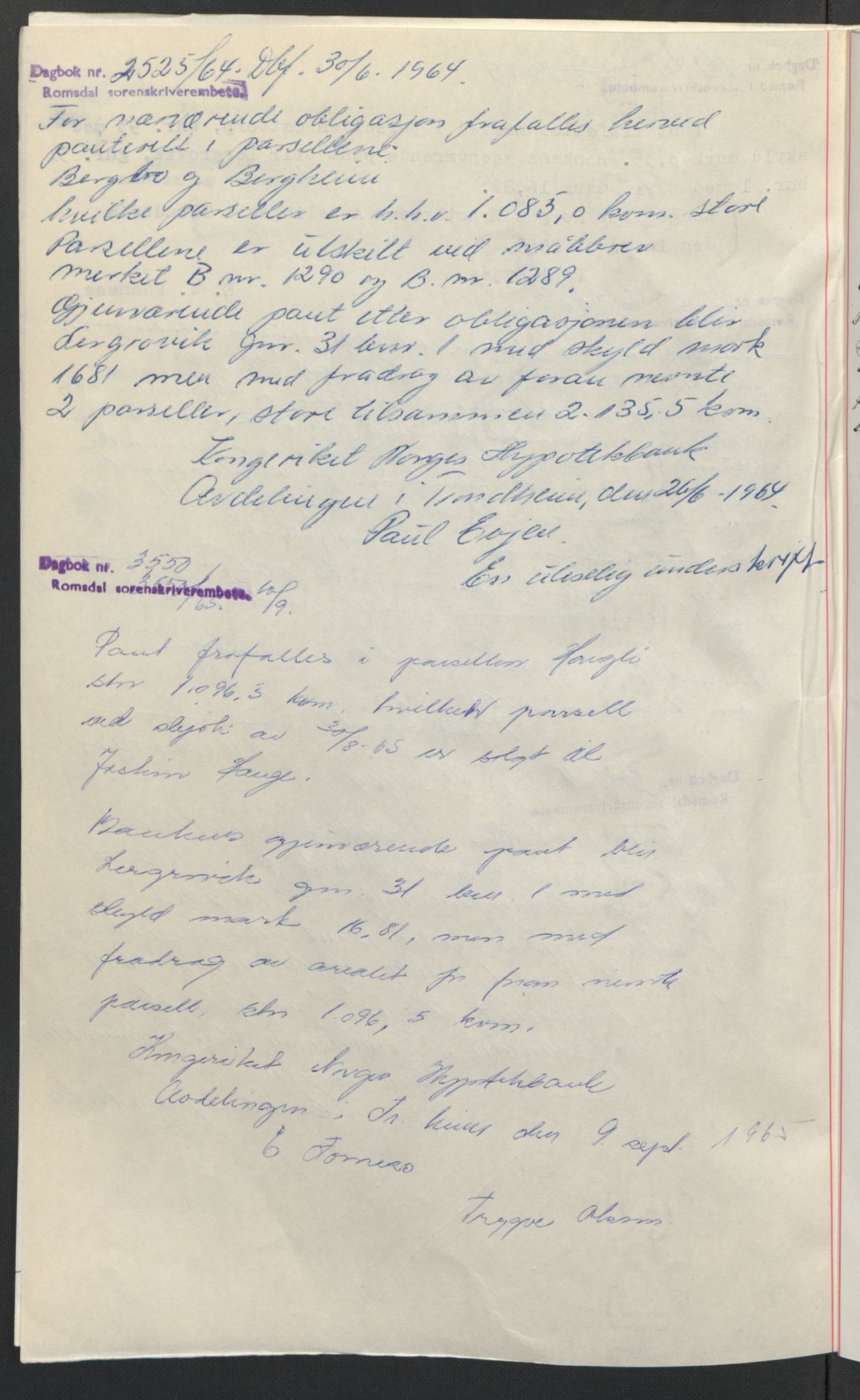 Romsdal sorenskriveri, AV/SAT-A-4149/1/2/2C: Mortgage book no. B4, 1948-1949, Diary no: : 2525/1964