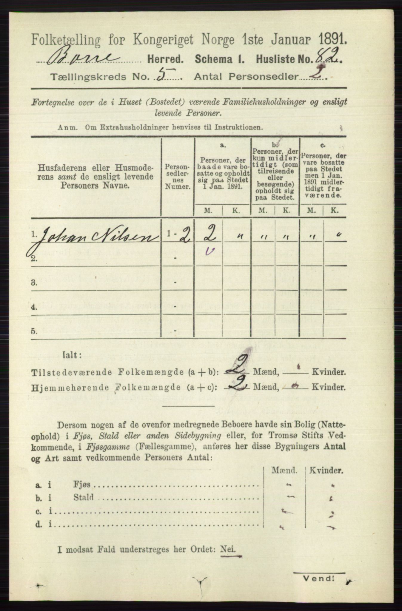 RA, 1891 census for 0717 Borre, 1891, p. 2004