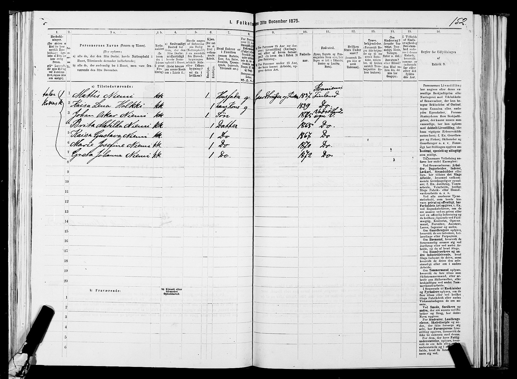 SATØ, 1875 census for 2029L Vadsø/Vadsø, 1875, p. 1152