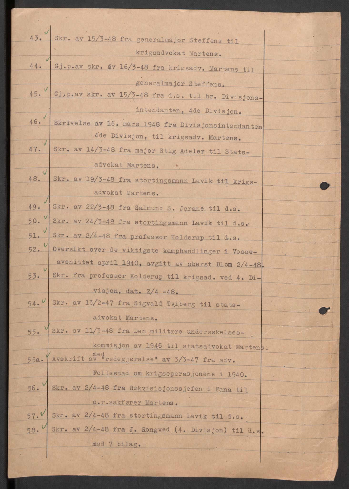 Forsvaret, Forsvarets krigshistoriske avdeling, AV/RA-RAFA-2017/Y/Yb/L0101: II-C-11-402  -  4. Divisjon., 1946-1948, p. 4