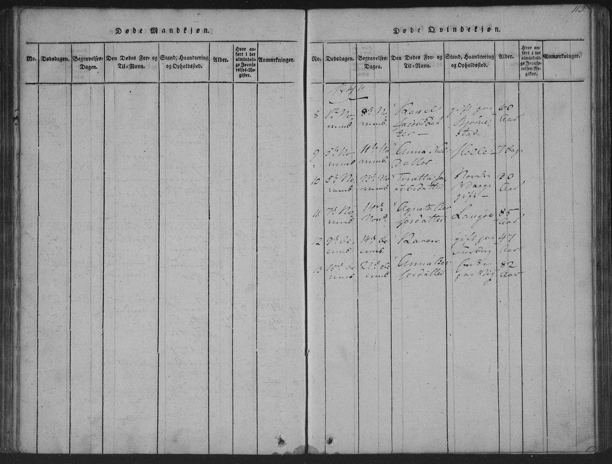 Herad sokneprestkontor, SAK/1111-0018/F/Fa/Fab/L0002: Parish register (official) no. A 2, 1816-1844, p. 113