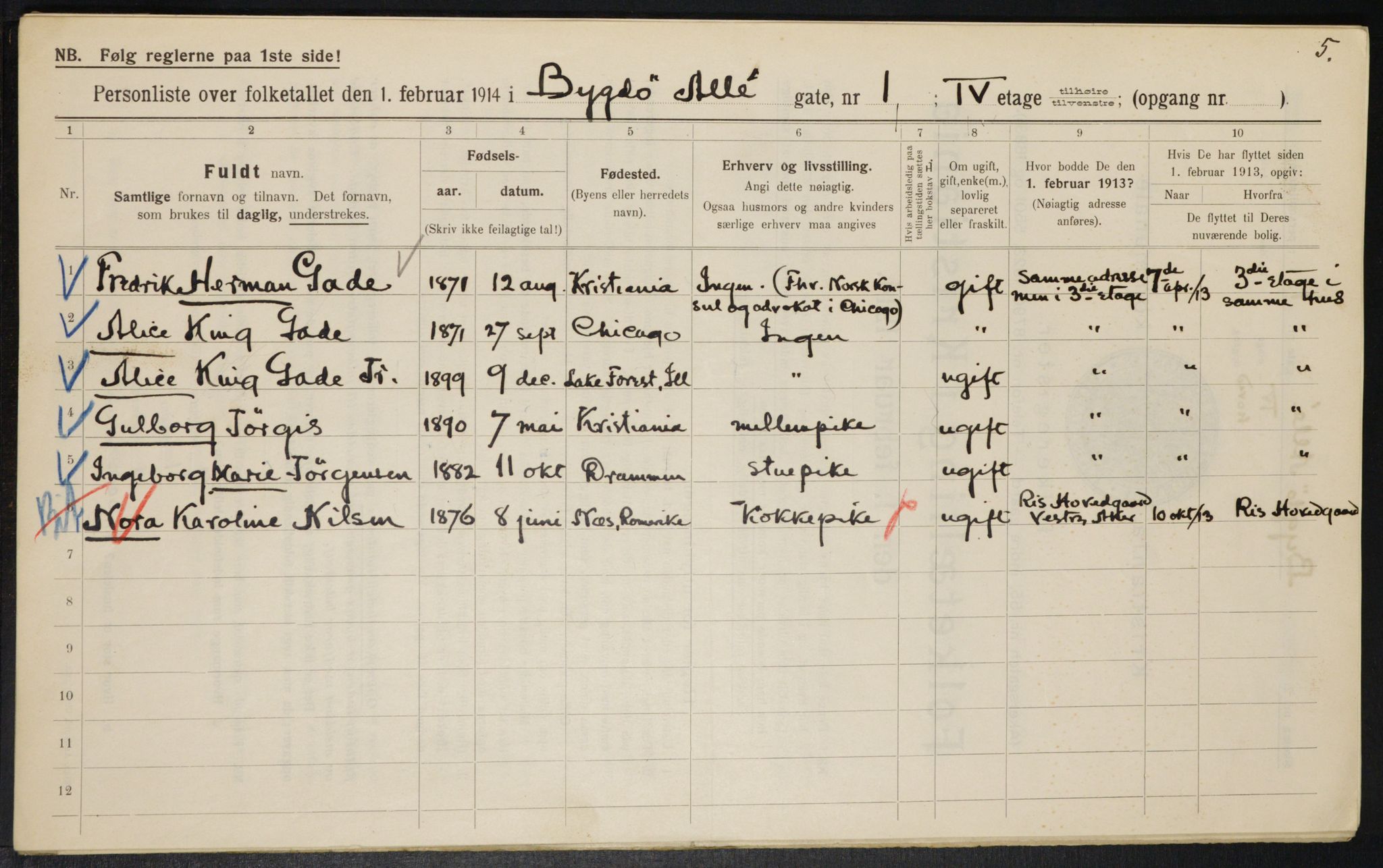 OBA, Municipal Census 1914 for Kristiania, 1914, p. 10297