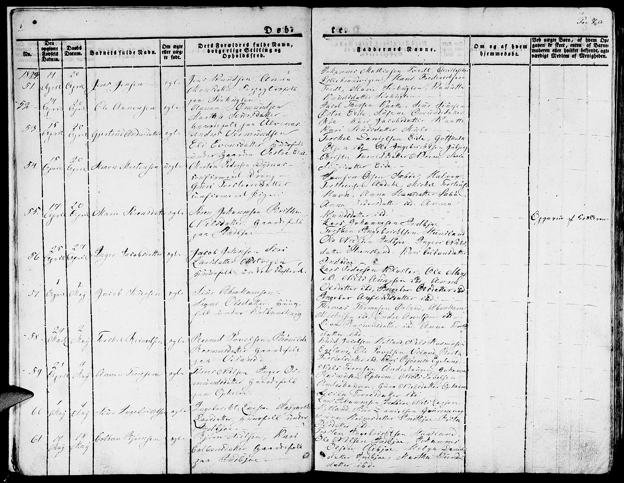 Fjelberg sokneprestembete, SAB/A-75201/H/Haa: Parish register (official) no. A 5, 1822-1834, p. 7