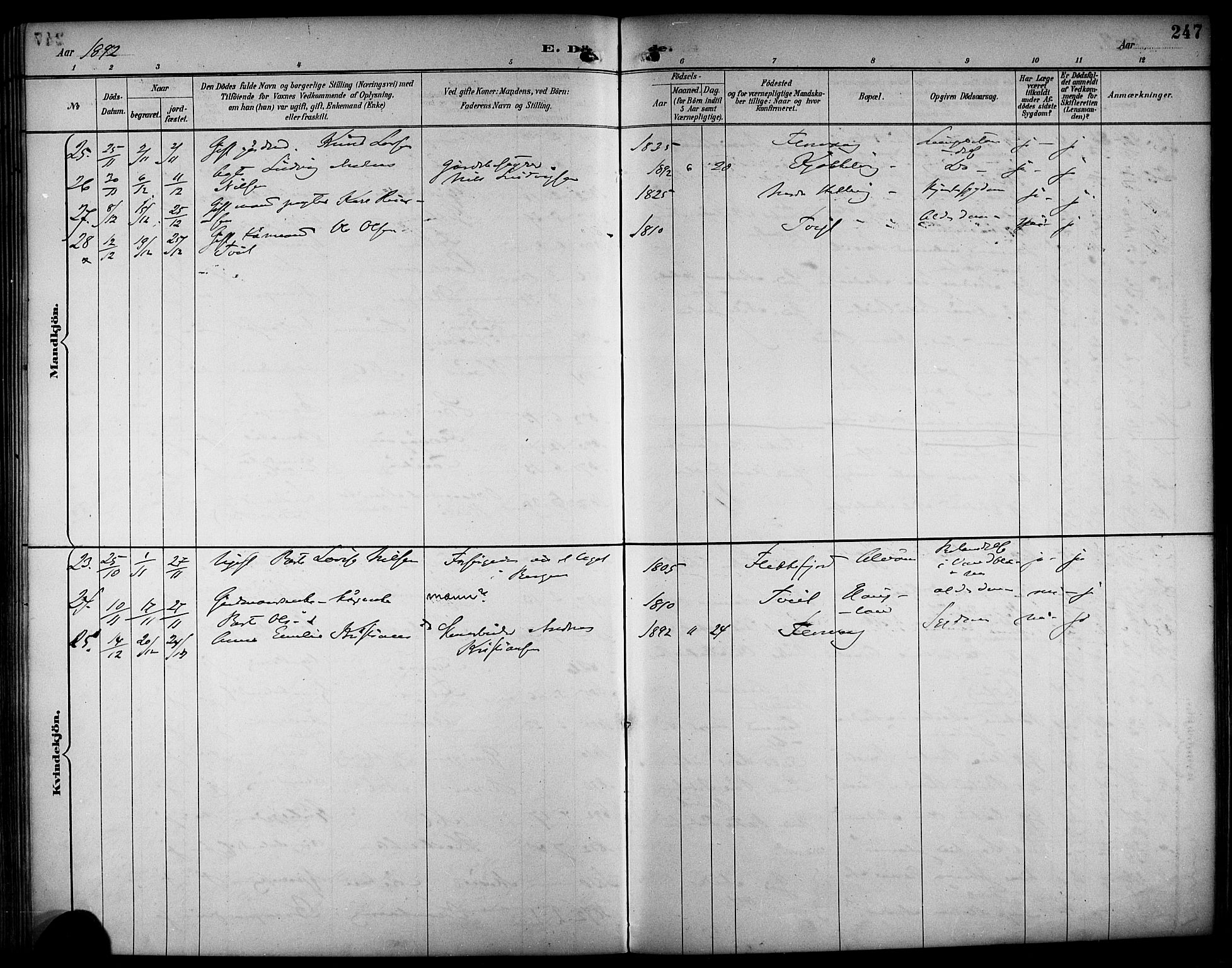 Askøy Sokneprestembete, SAB/A-74101/H/Ha/Haa/Haab/L0002: Parish register (official) no. B 2, 1889-1902, p. 247