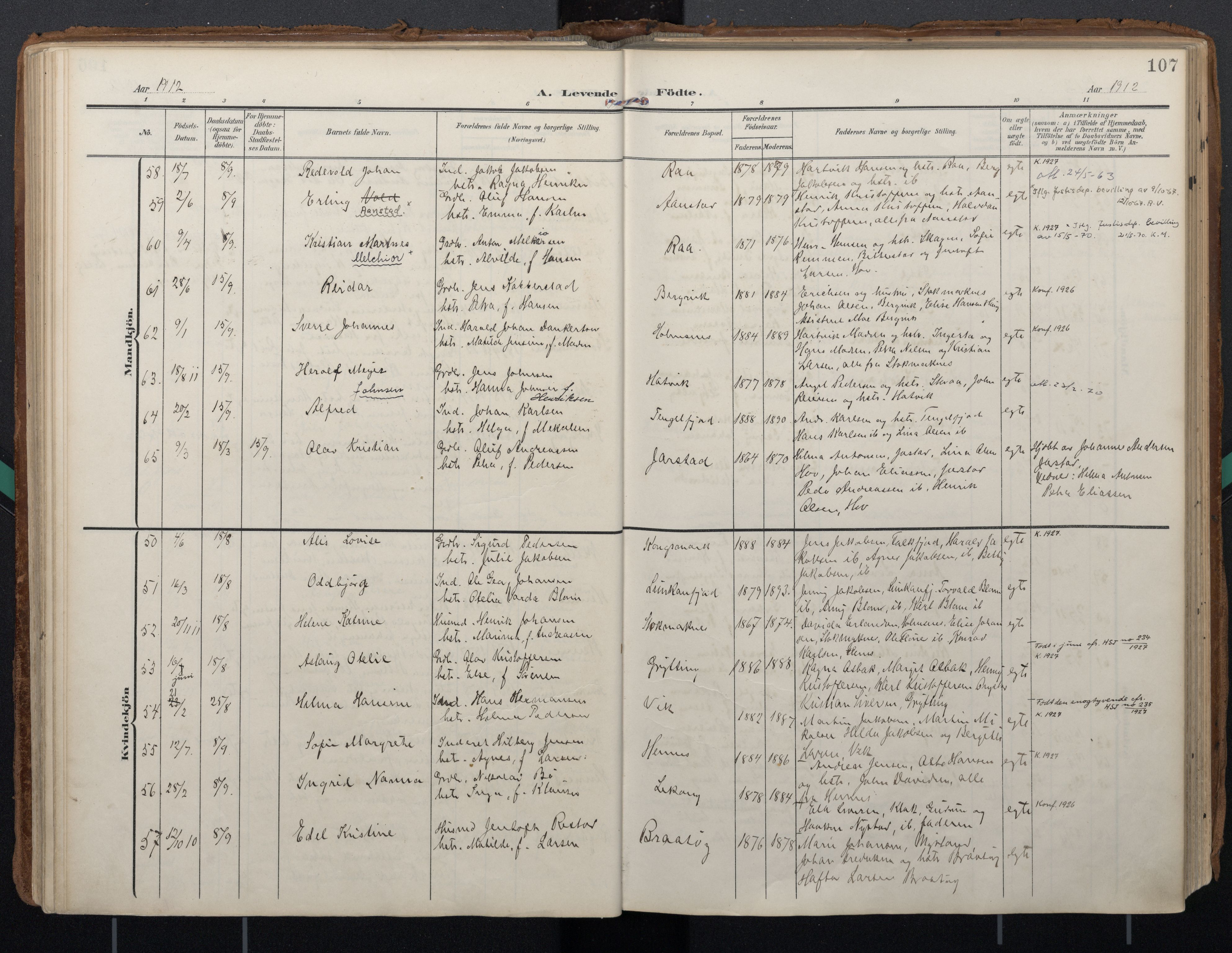 Ministerialprotokoller, klokkerbøker og fødselsregistre - Nordland, AV/SAT-A-1459/888/L1248: Parish register (official) no. 888A14, 1904-1913, p. 107
