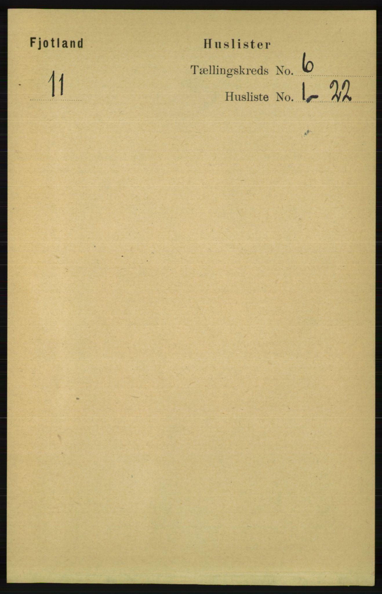 RA, 1891 census for 1036 Fjotland, 1891, p. 836