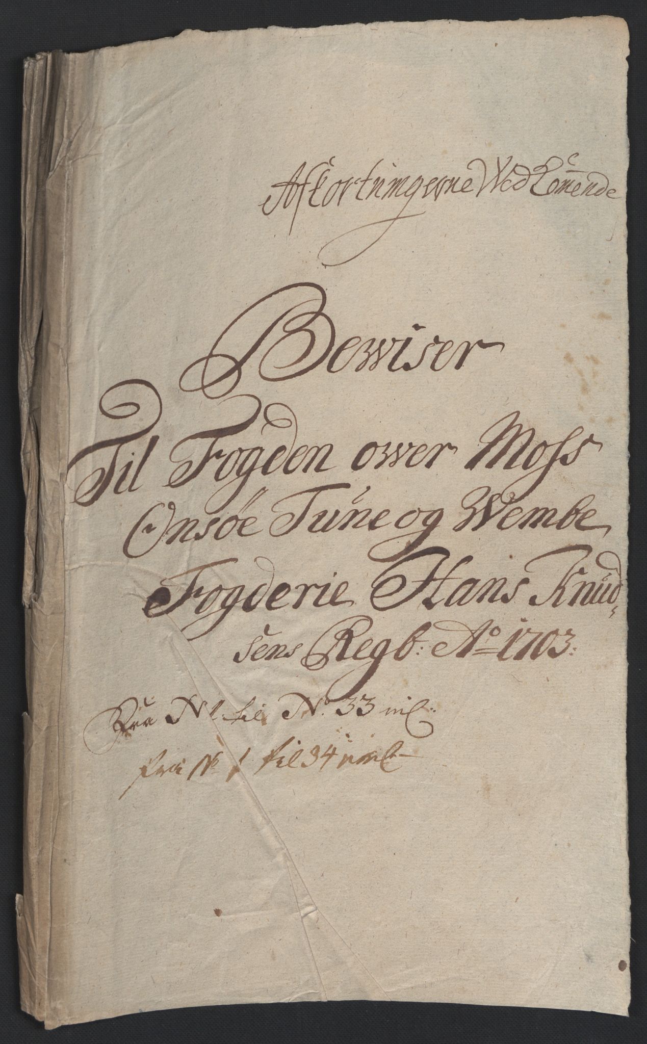 Rentekammeret inntil 1814, Reviderte regnskaper, Fogderegnskap, RA/EA-4092/R04/L0132: Fogderegnskap Moss, Onsøy, Tune, Veme og Åbygge, 1703-1704, p. 23