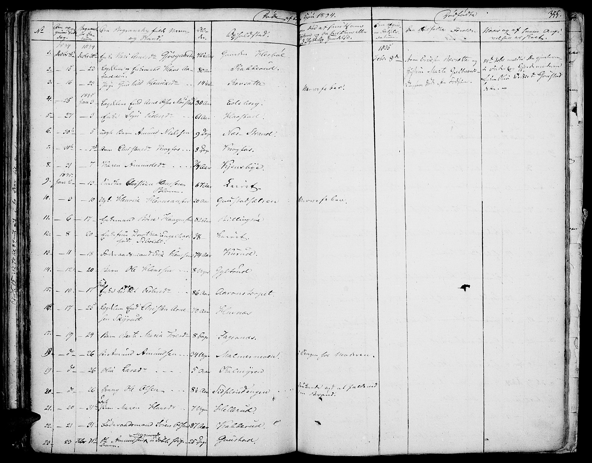 Vinger prestekontor, AV/SAH-PREST-024/H/Ha/Haa/L0007: Parish register (official) no. 7, 1826-1839, p. 355