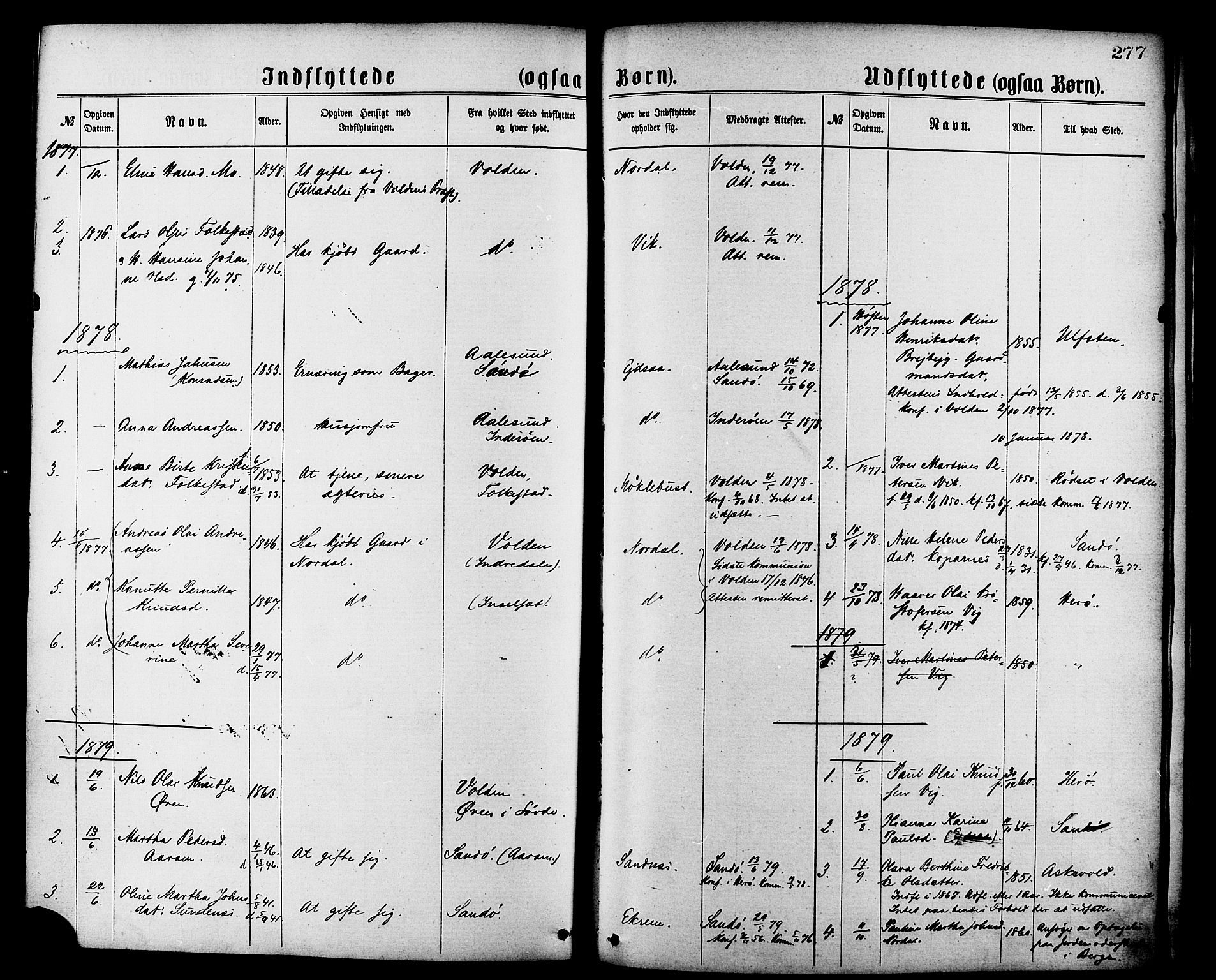 Ministerialprotokoller, klokkerbøker og fødselsregistre - Møre og Romsdal, SAT/A-1454/502/L0024: Parish register (official) no. 502A02, 1873-1884, p. 277