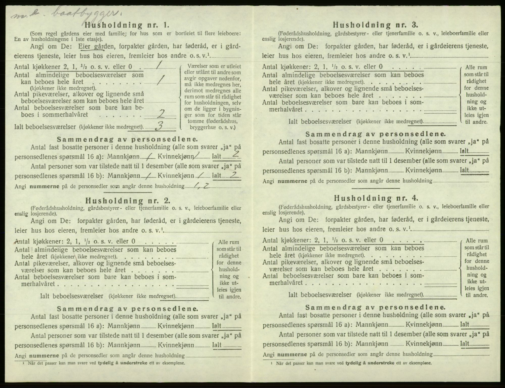 SAB, 1920 census for Os, 1920, p. 250