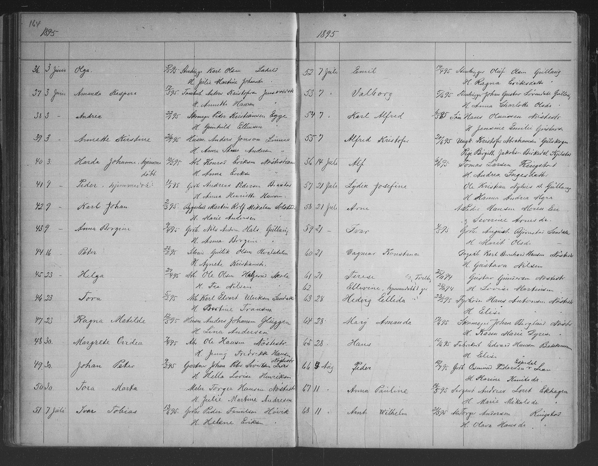 Lier kirkebøker, AV/SAKO-A-230/G/Gb/L0001: Parish register (copy) no. II 1, 1874-1898, p. 164-165