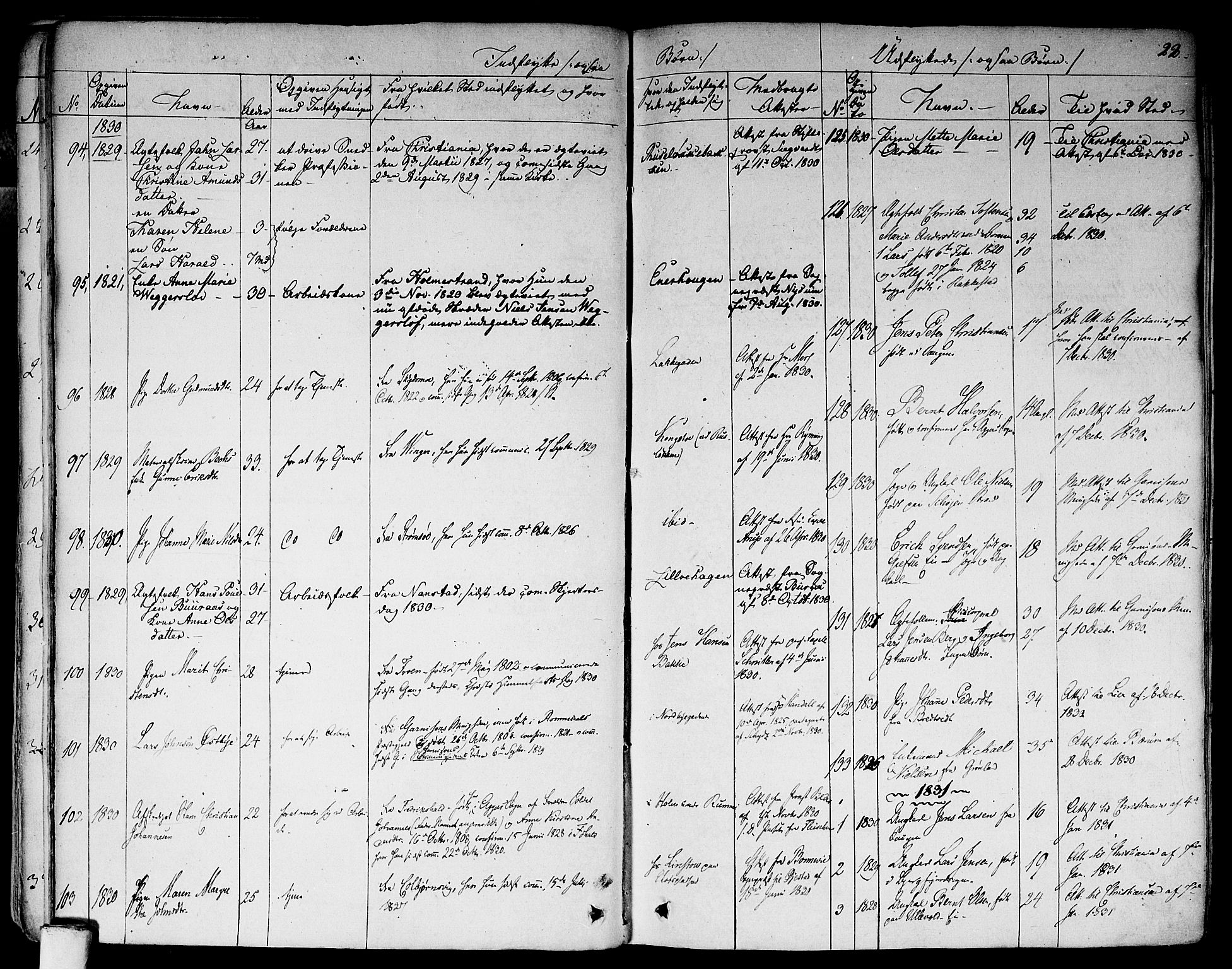 Aker prestekontor kirkebøker, AV/SAO-A-10861/F/L0018: Parish register (official) no. 17, 1829-1852, p. 22