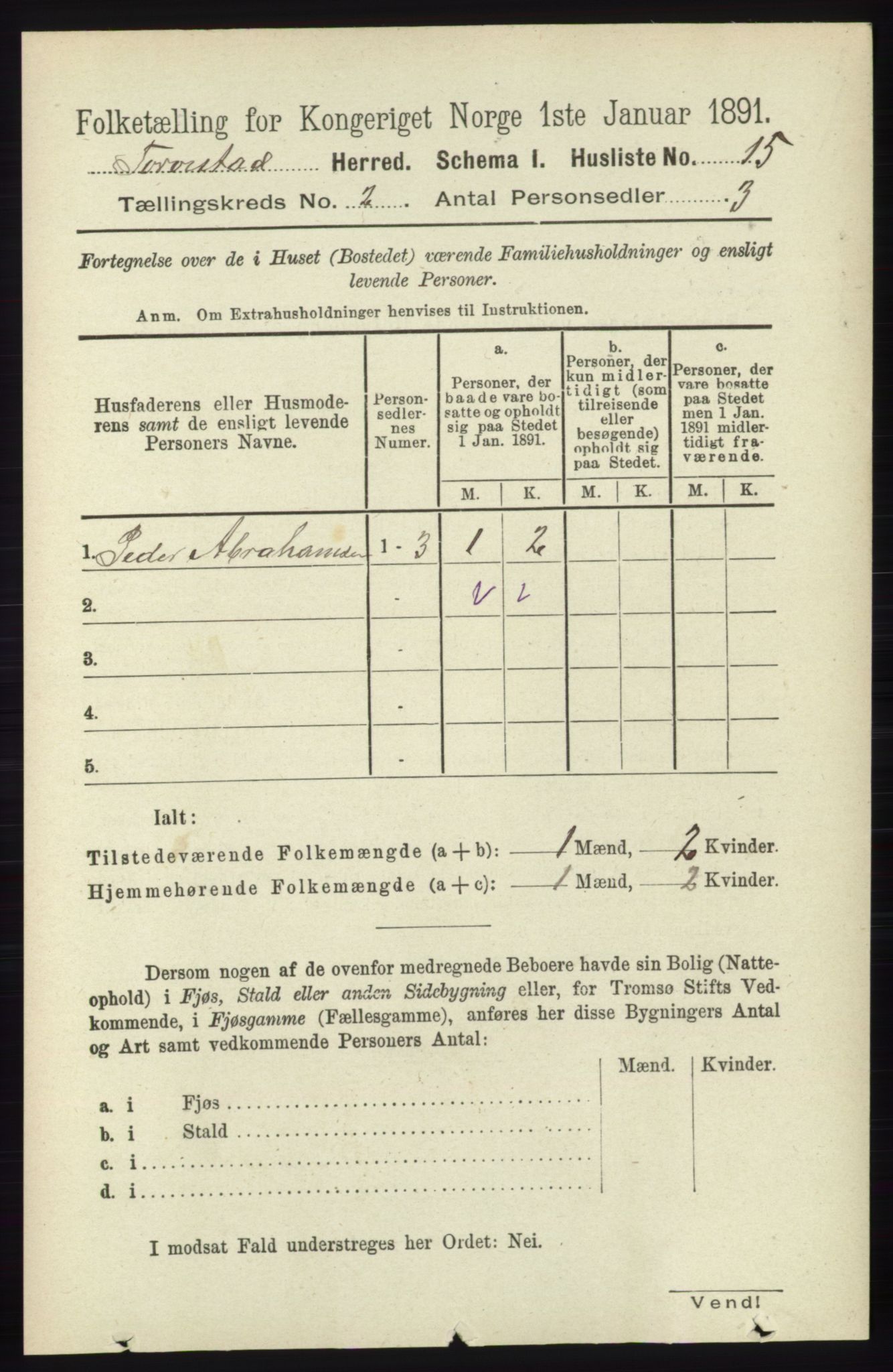 RA, 1891 census for 1152 Torvastad, 1891, p. 463