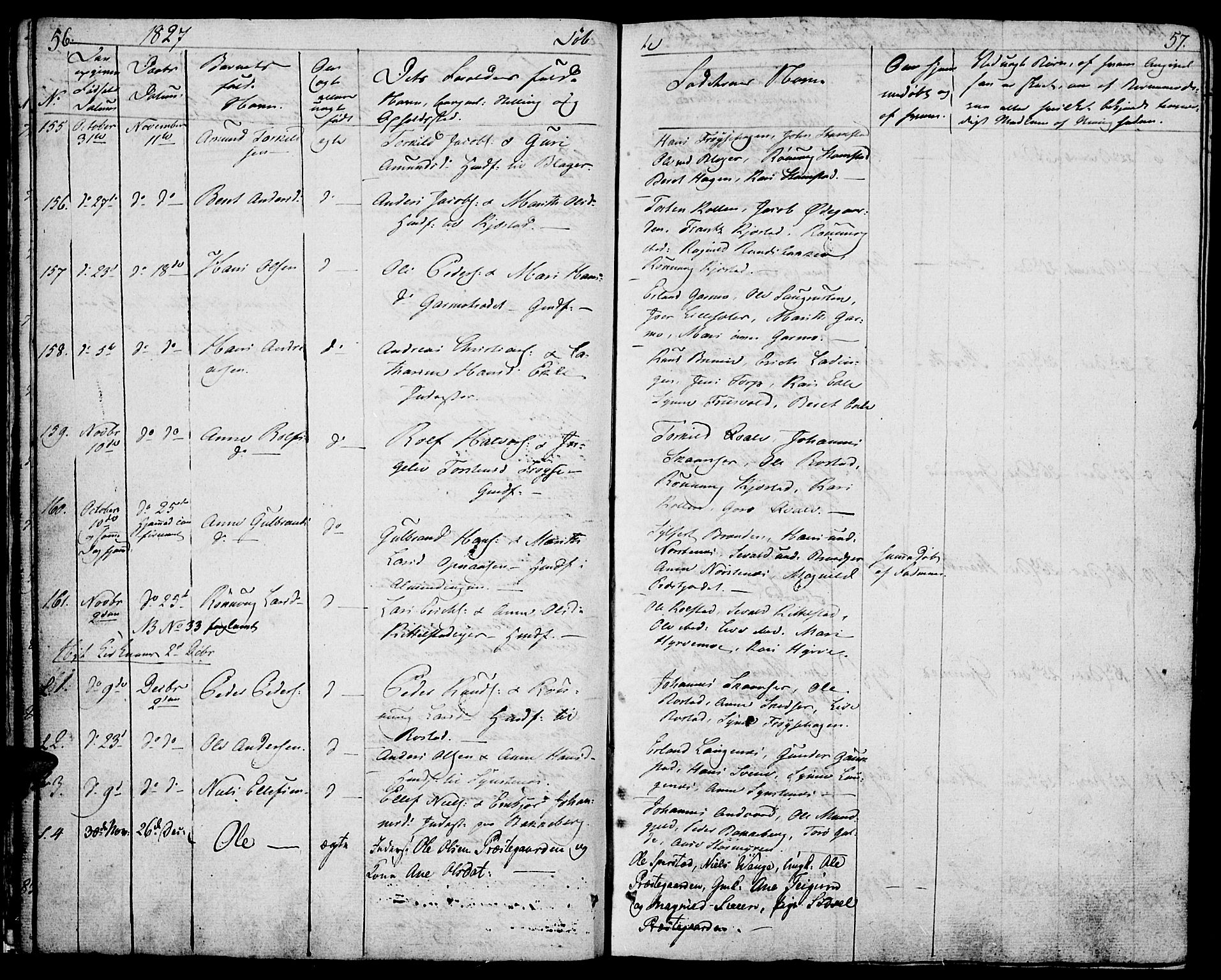 Lom prestekontor, SAH/PREST-070/K/L0005: Parish register (official) no. 5, 1825-1837, p. 56-57