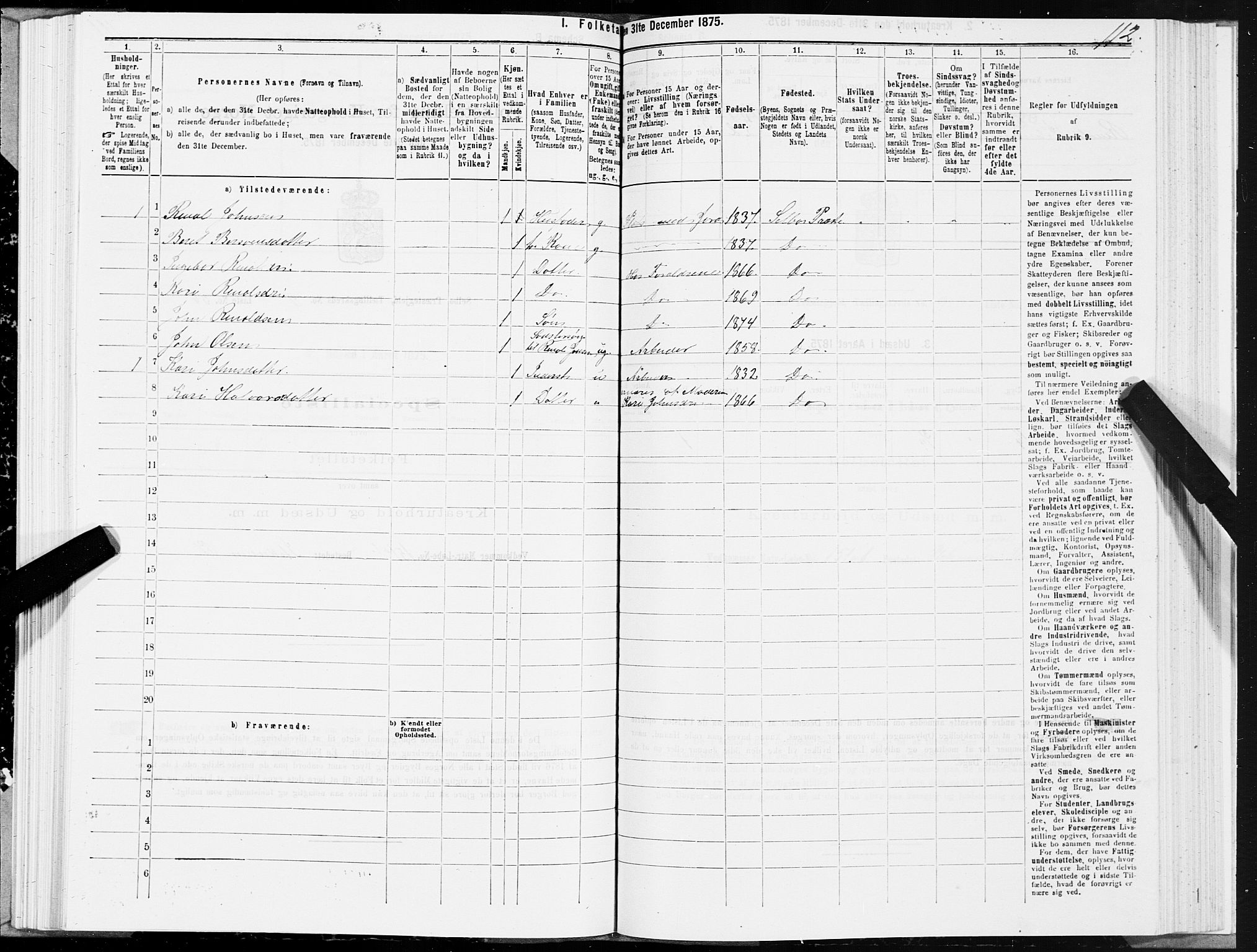 SAT, 1875 census for 1664P Selbu, 1875, p. 5112