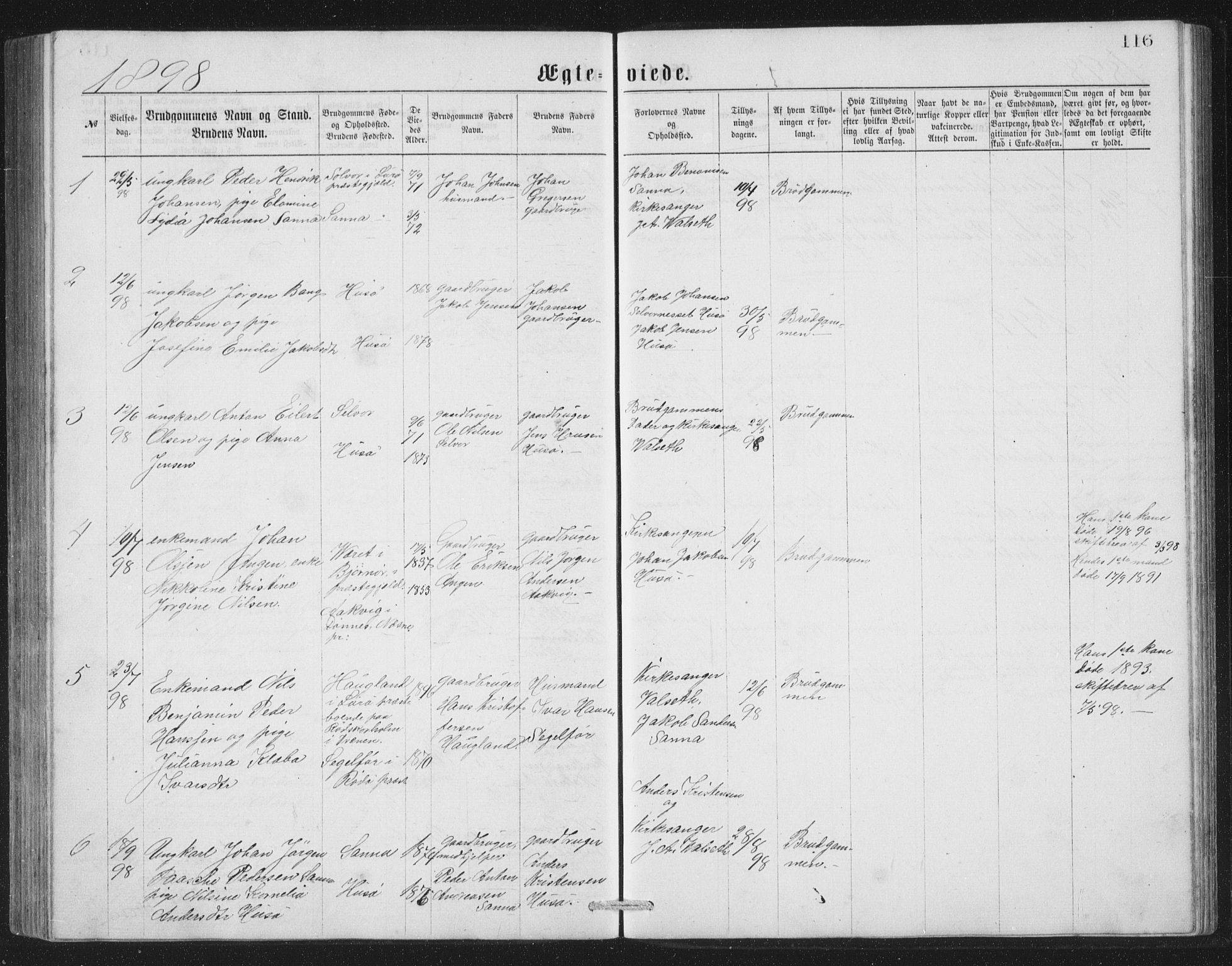 Ministerialprotokoller, klokkerbøker og fødselsregistre - Nordland, AV/SAT-A-1459/840/L0582: Parish register (copy) no. 840C02, 1874-1900, p. 116