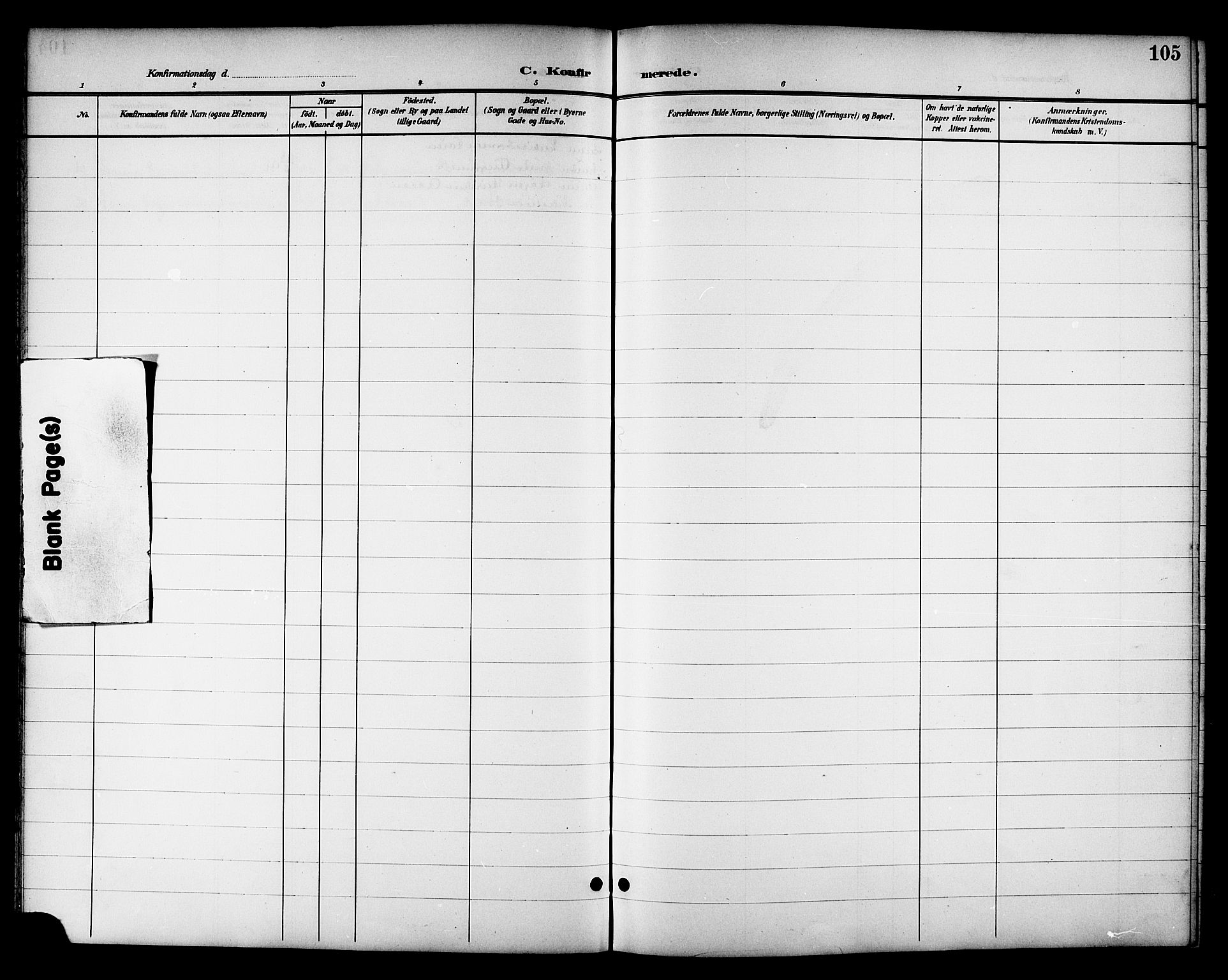 Ministerialprotokoller, klokkerbøker og fødselsregistre - Nord-Trøndelag, SAT/A-1458/714/L0135: Parish register (copy) no. 714C04, 1899-1918, p. 105