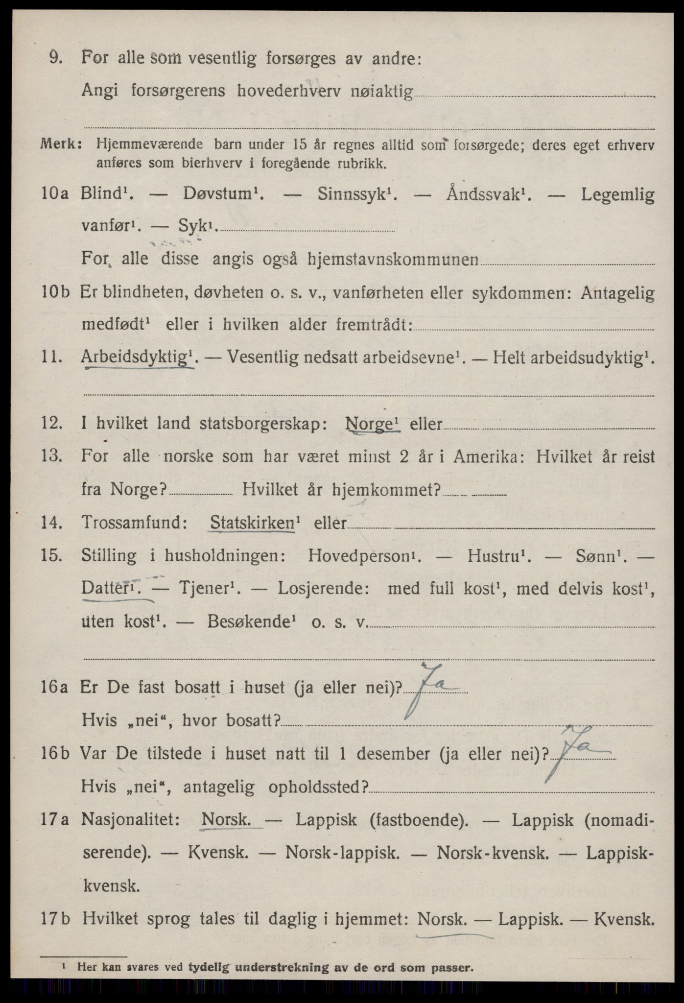 SAT, 1920 census for Strinda, 1920, p. 19457