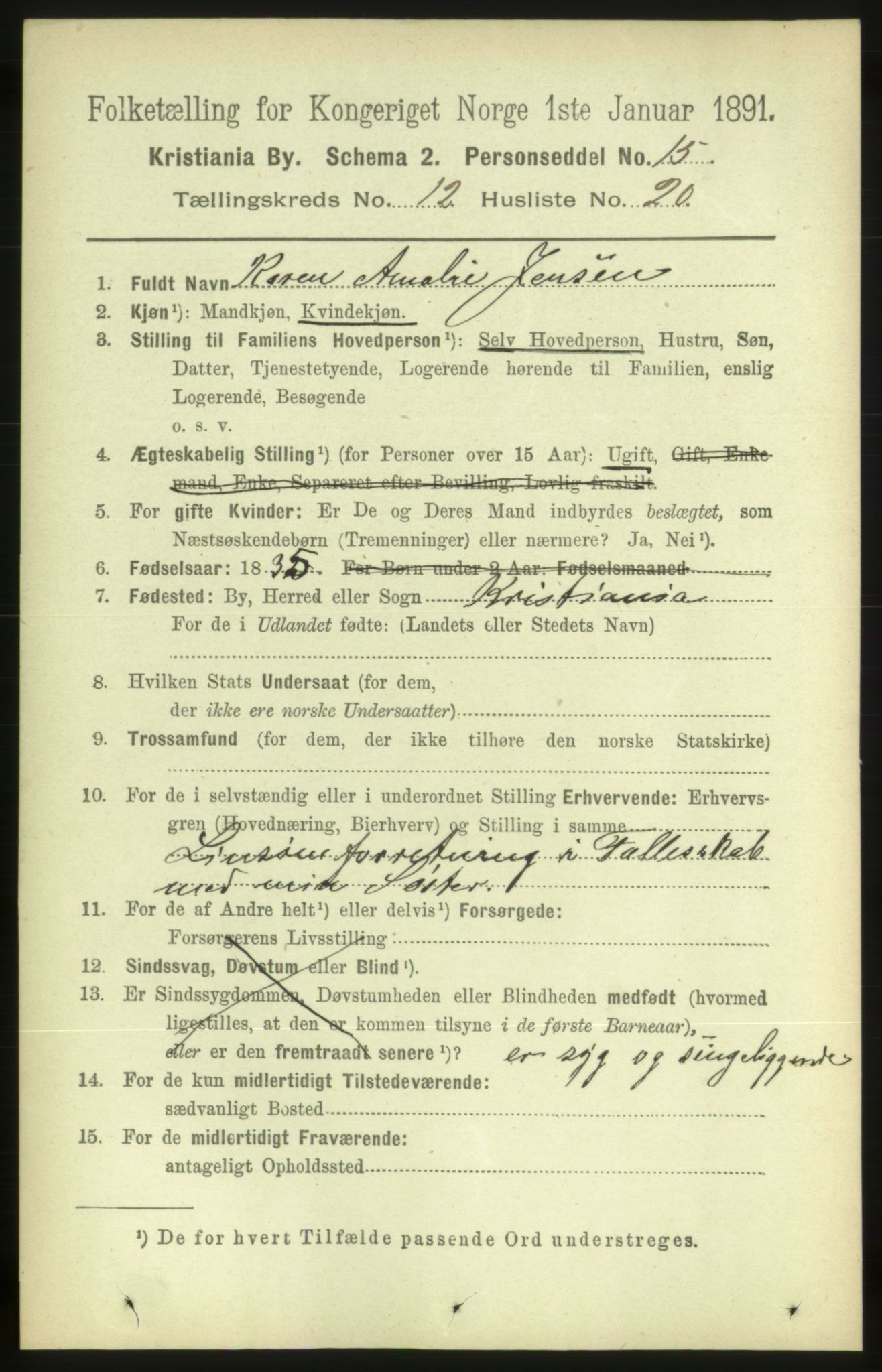 RA, 1891 census for 0301 Kristiania, 1891, p. 5772