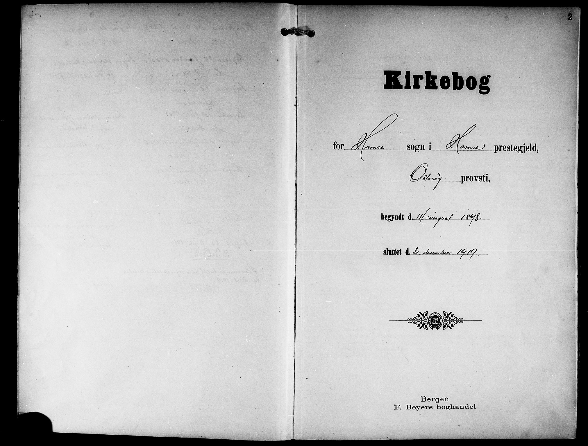 Hamre sokneprestembete, AV/SAB-A-75501/H/Ha/Hab: Parish register (copy) no. B 4, 1898-1919, p. 2