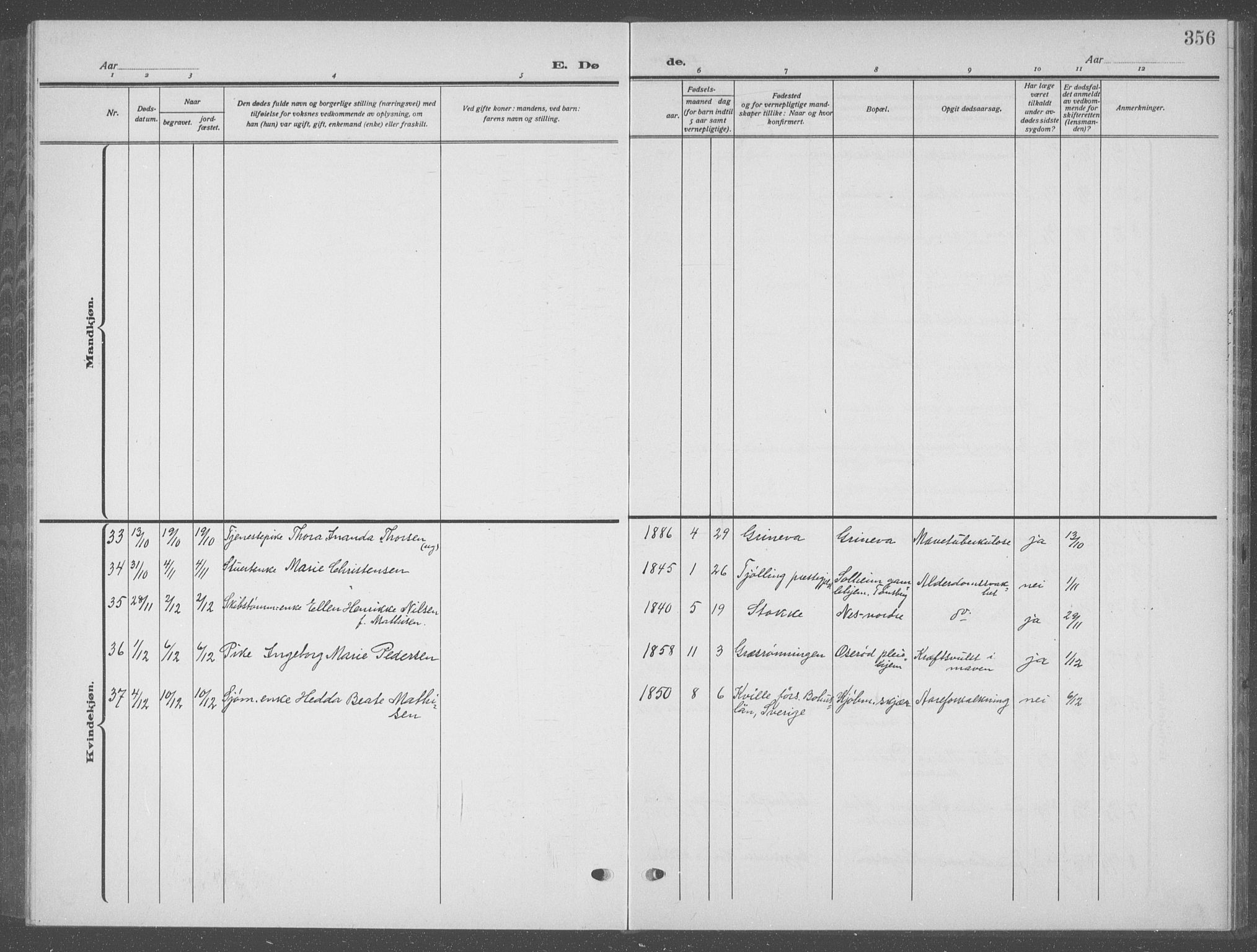 Nøtterøy kirkebøker, AV/SAKO-A-354/G/Ga/L0006: Parish register (copy) no. I 6, 1925-1939, p. 356