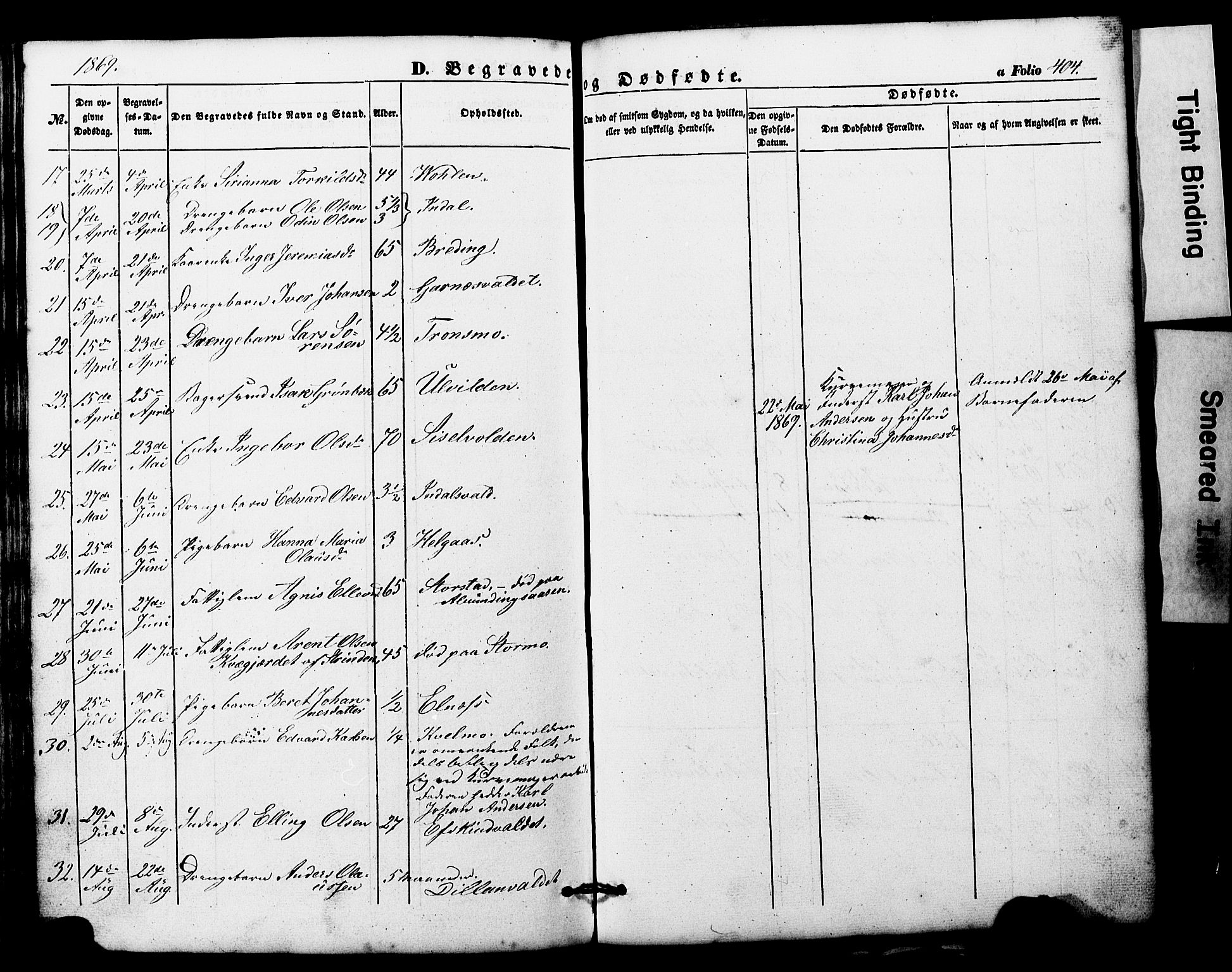 Ministerialprotokoller, klokkerbøker og fødselsregistre - Nord-Trøndelag, SAT/A-1458/724/L0268: Parish register (copy) no. 724C04, 1846-1878, p. 404