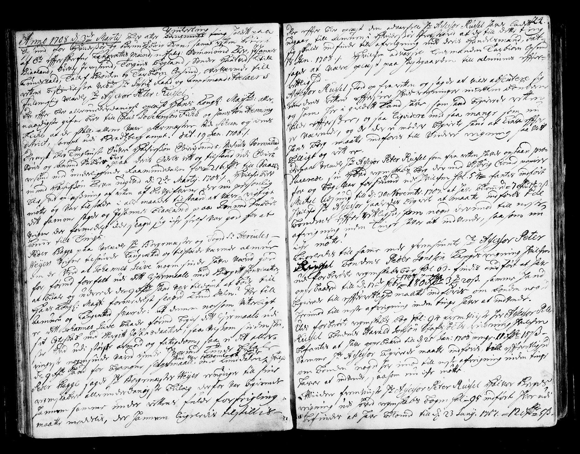 Øvre Telemark østfjelske sorenskriveri, AV/SAKO-A-213/F/Fa/Faa/L0023: Tingbok, 1708-1712, p. 24