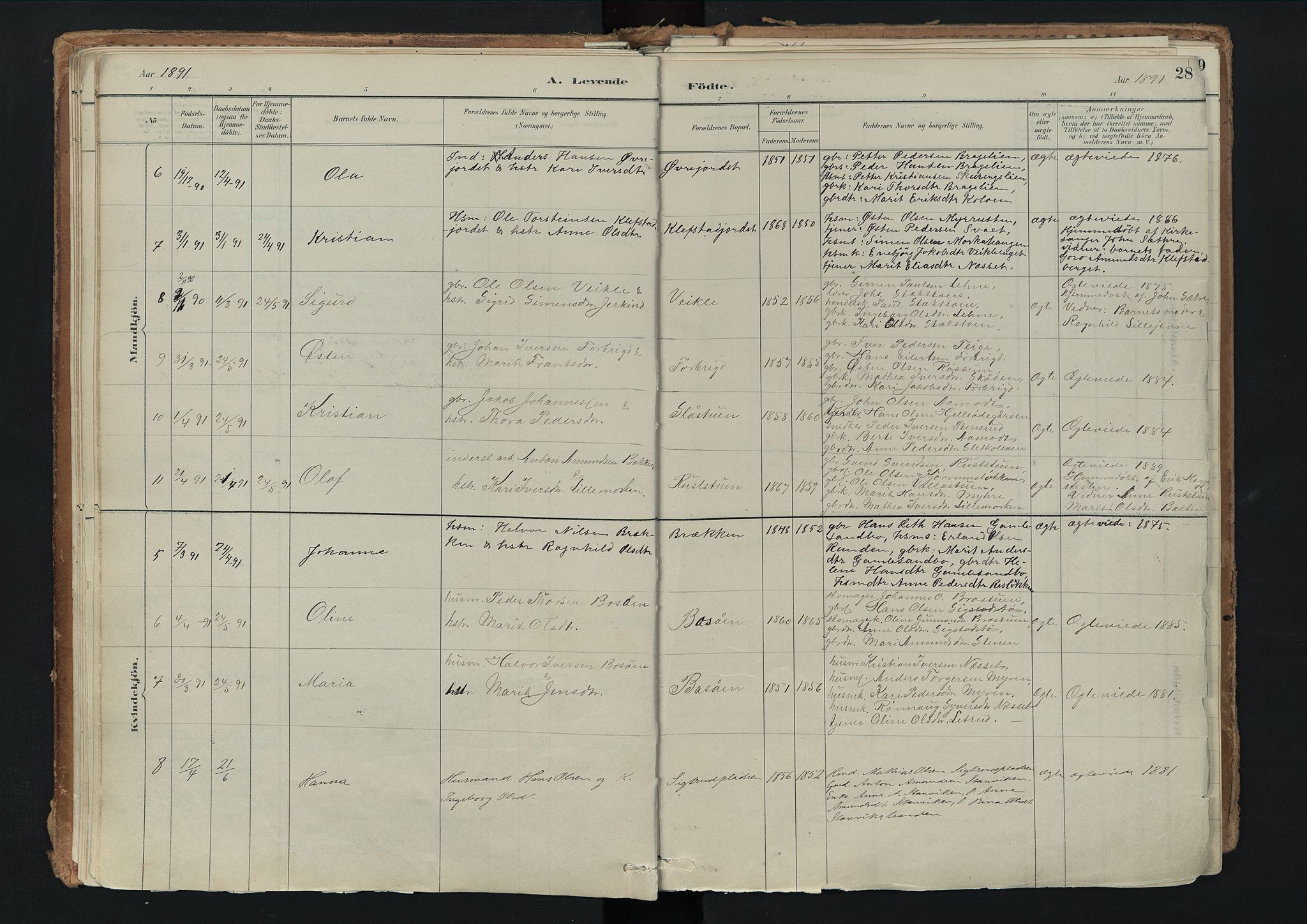 Nord-Fron prestekontor, SAH/PREST-080/H/Ha/Haa/L0003: Parish register (official) no. 3, 1884-1914, p. 28