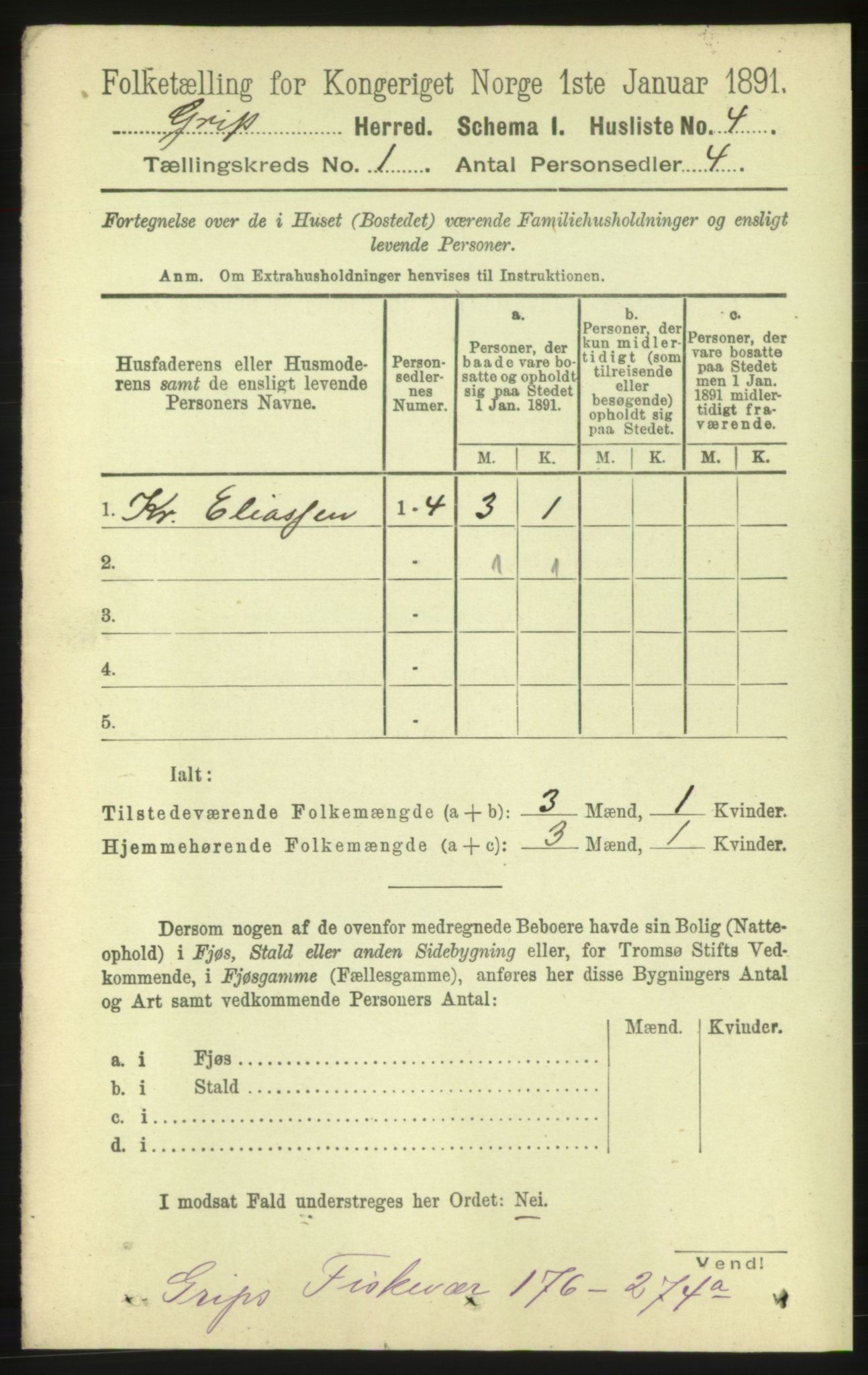 RA, 1891 census for 1556 Frei, 1891, p. 1628